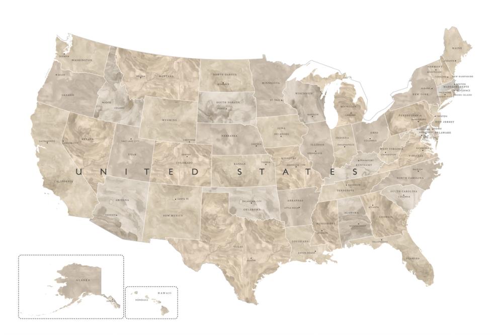 US State Map - Abey