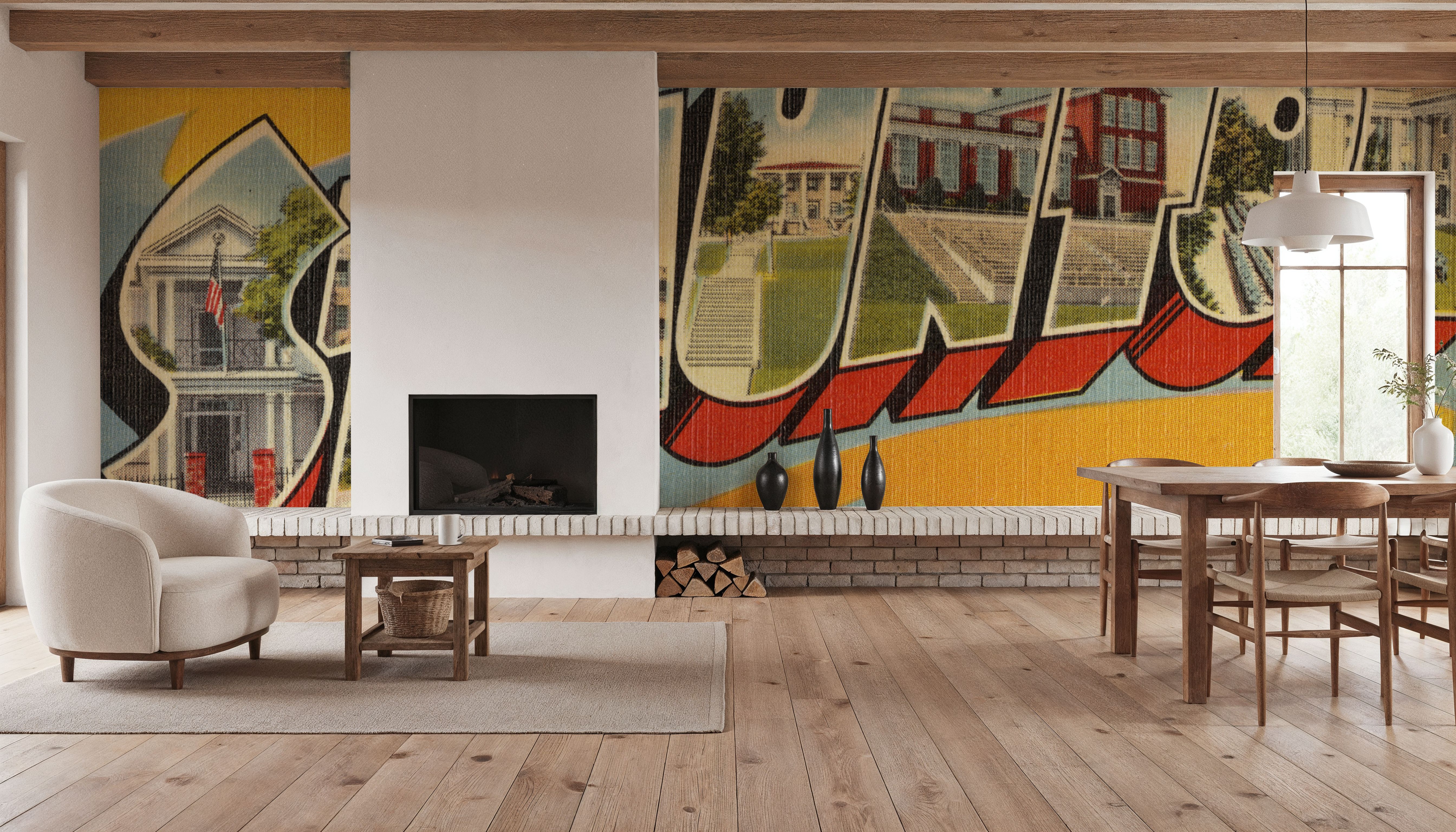 Greetings from Staunton - Screenprint Postcard, Wallpaper