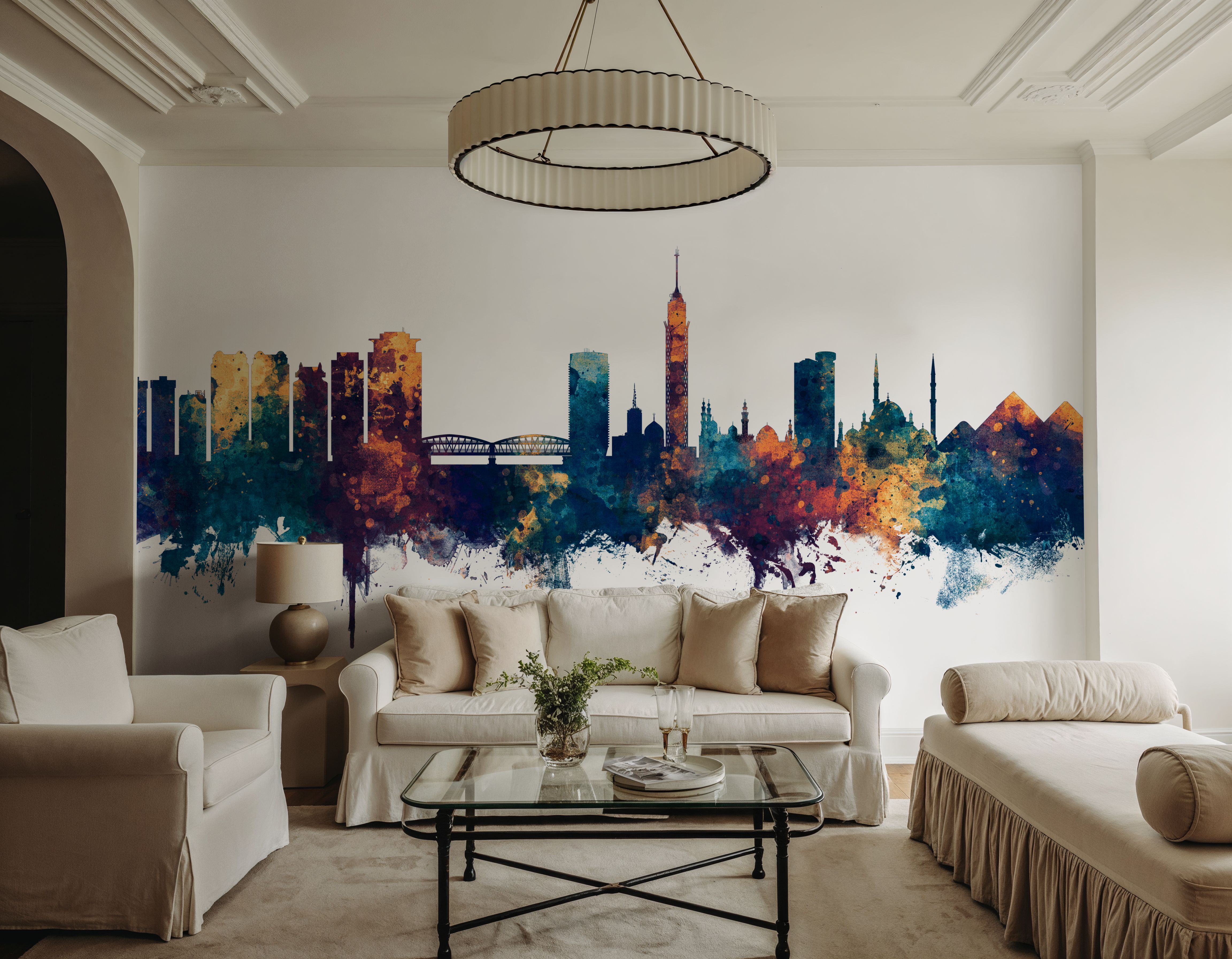 Cairo Egypt Skyline Blue & Bronze