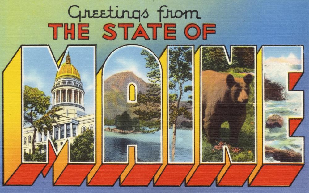 Greetings from Maine - Screenprint Postcard