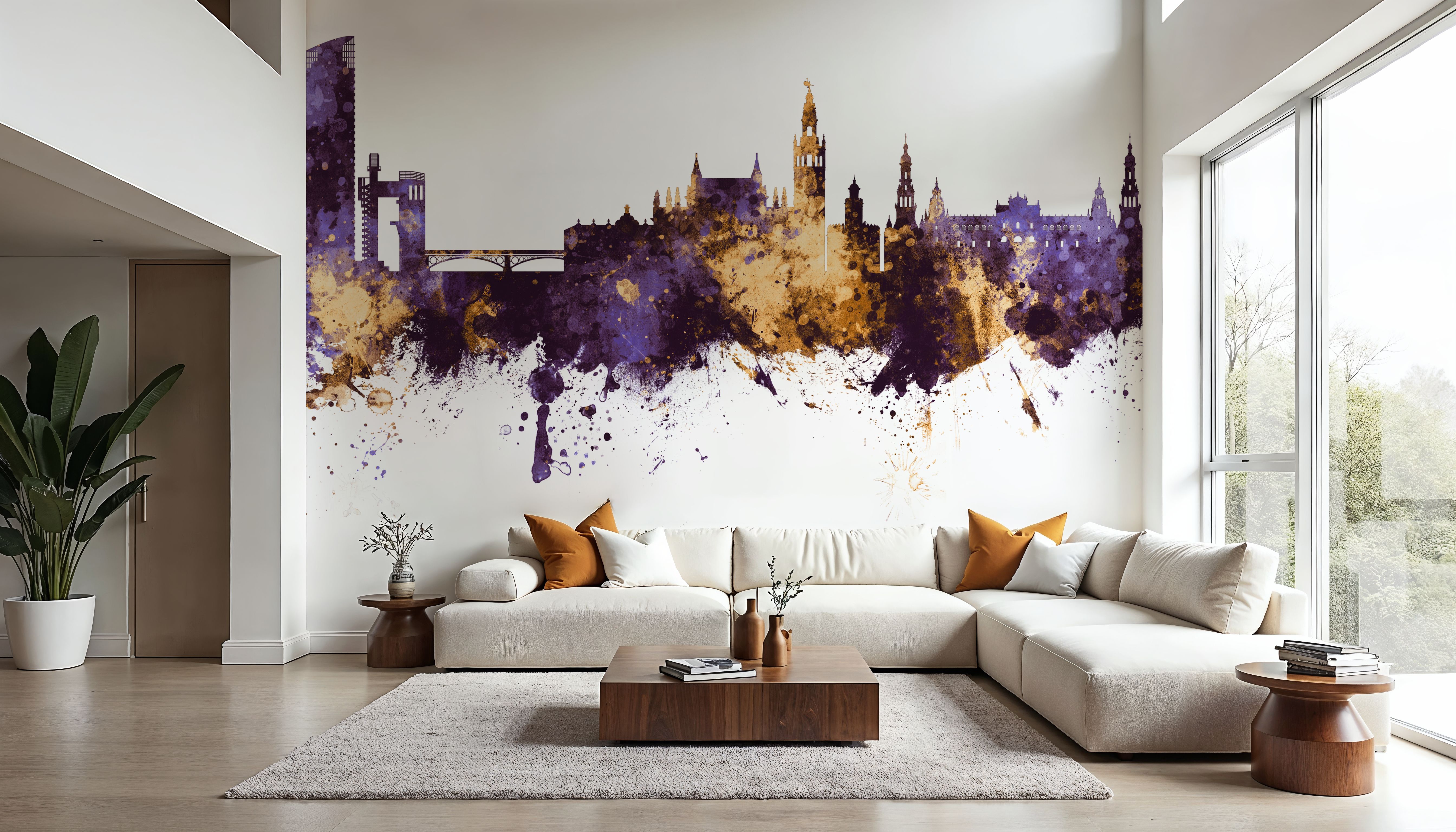 Sevilla Skyline Purple & Gold