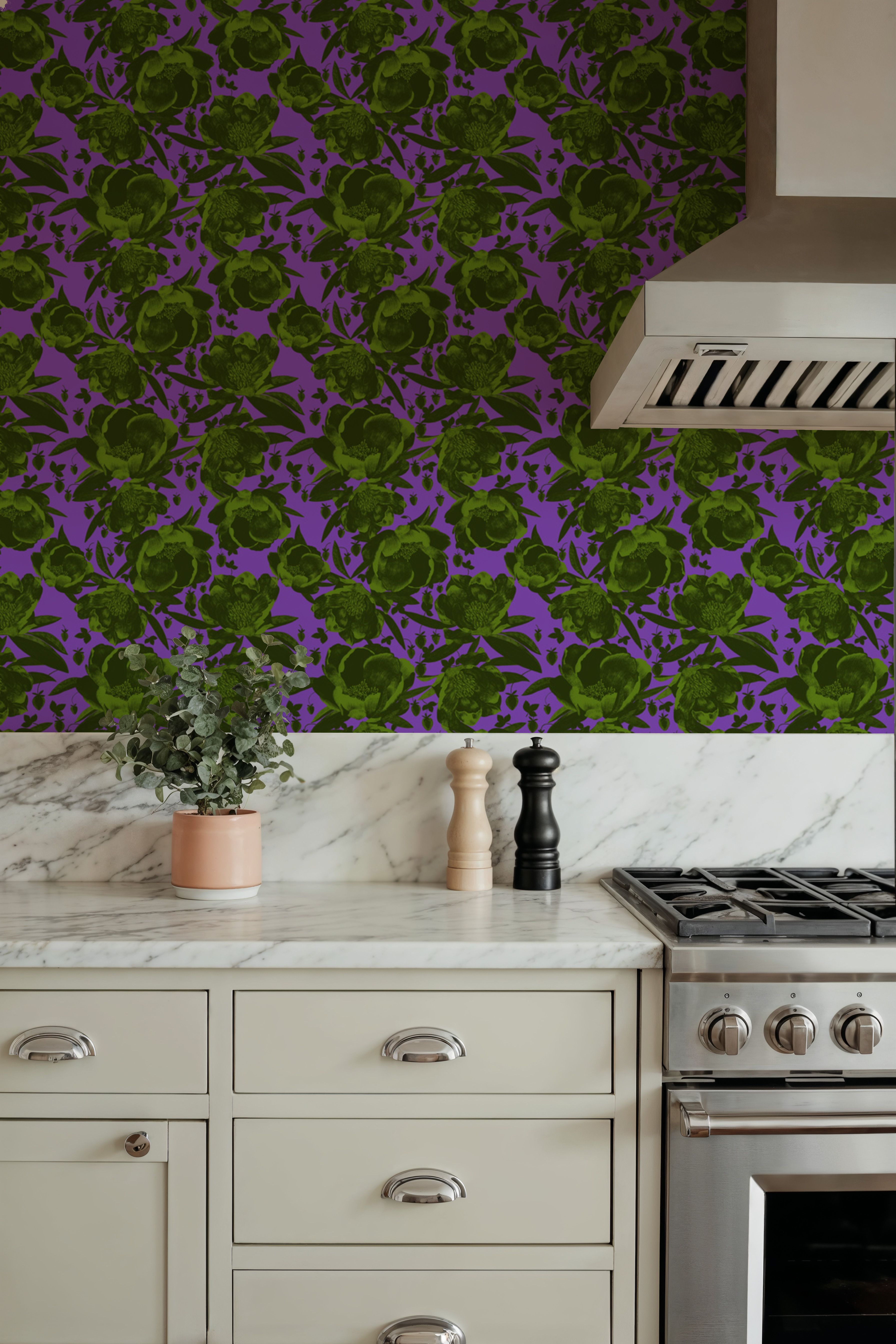Pop Peonies, Green & Purple