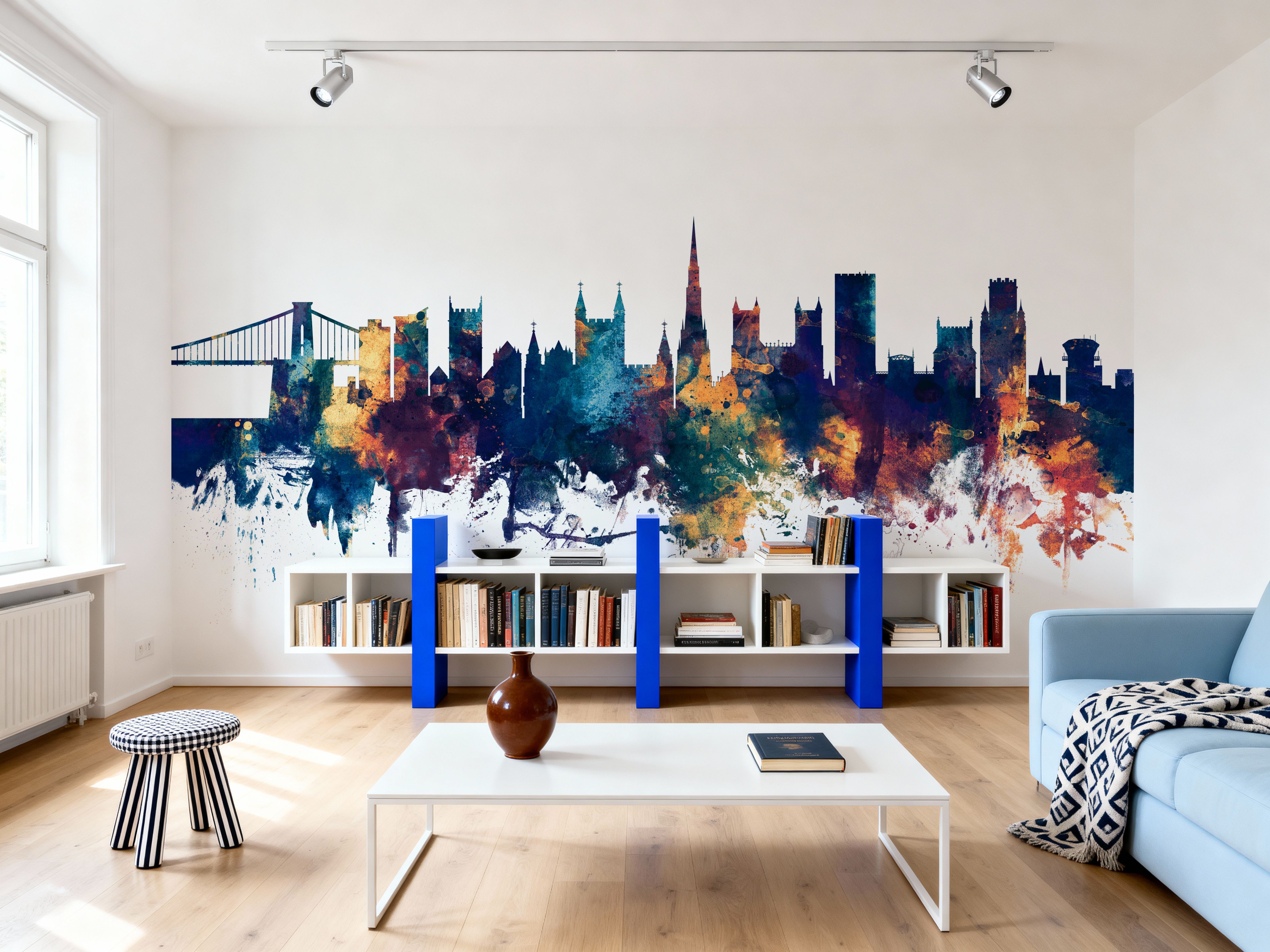 Bristol England Skyline Blue & Bronze