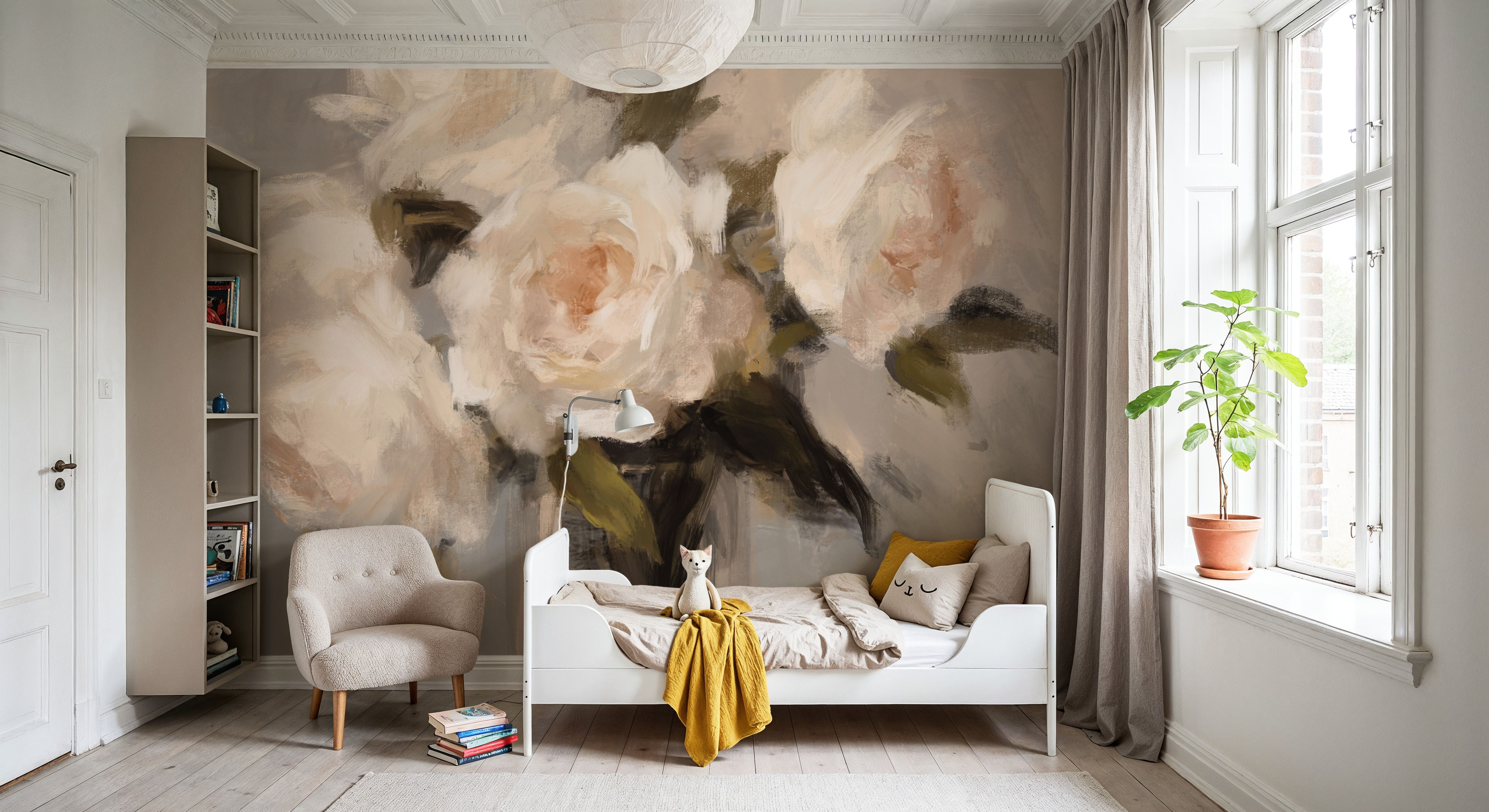 Painterly White Roses