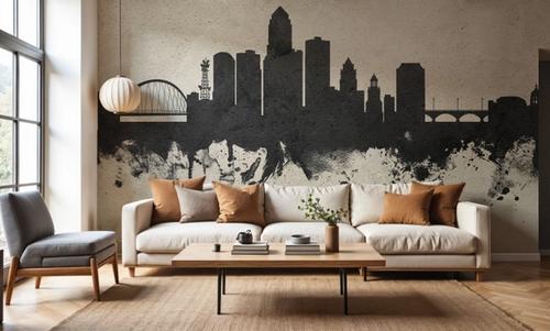 Des Moines Iowa Skyline Concrete