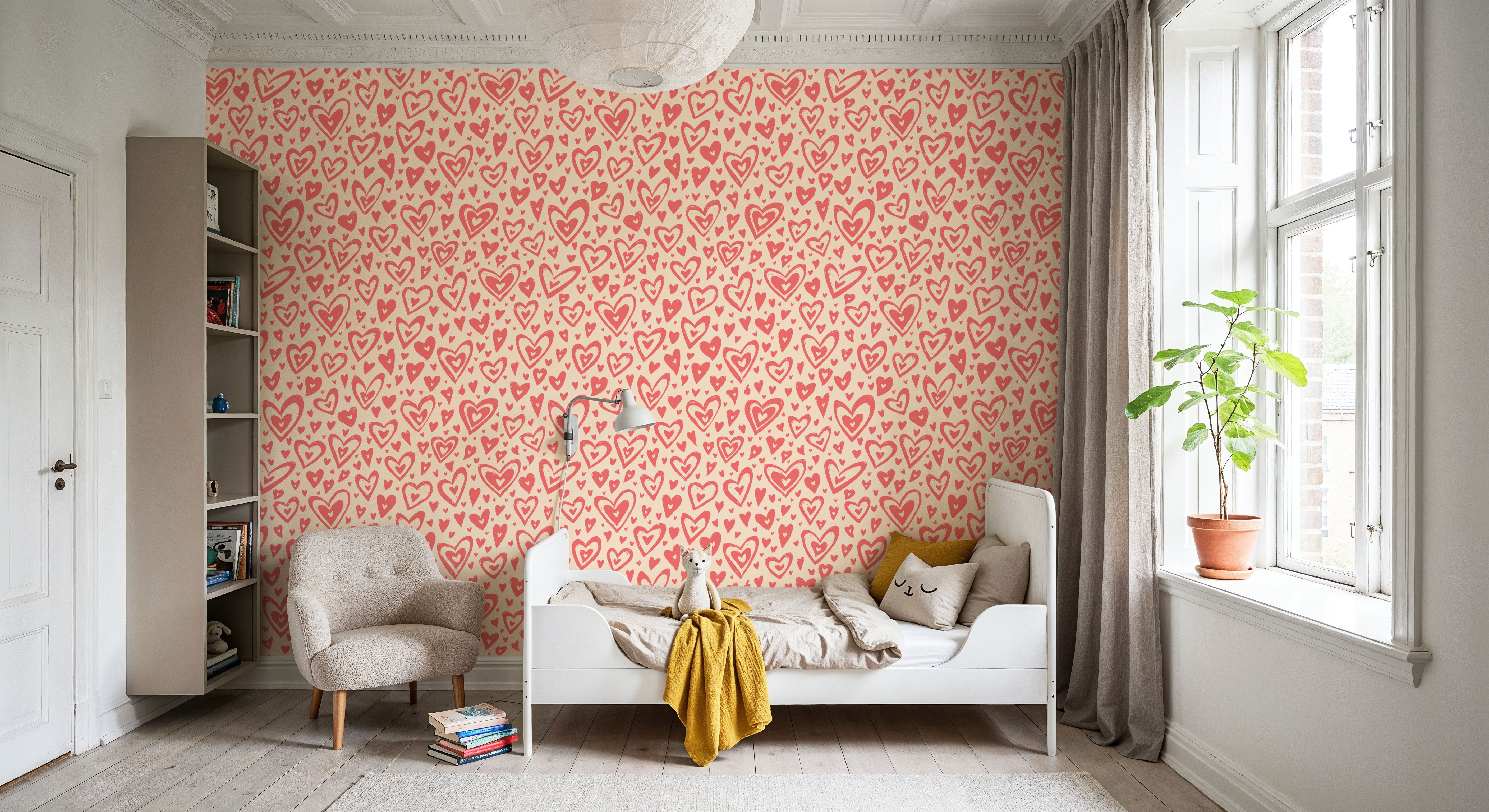 Block Print Herats, Pink