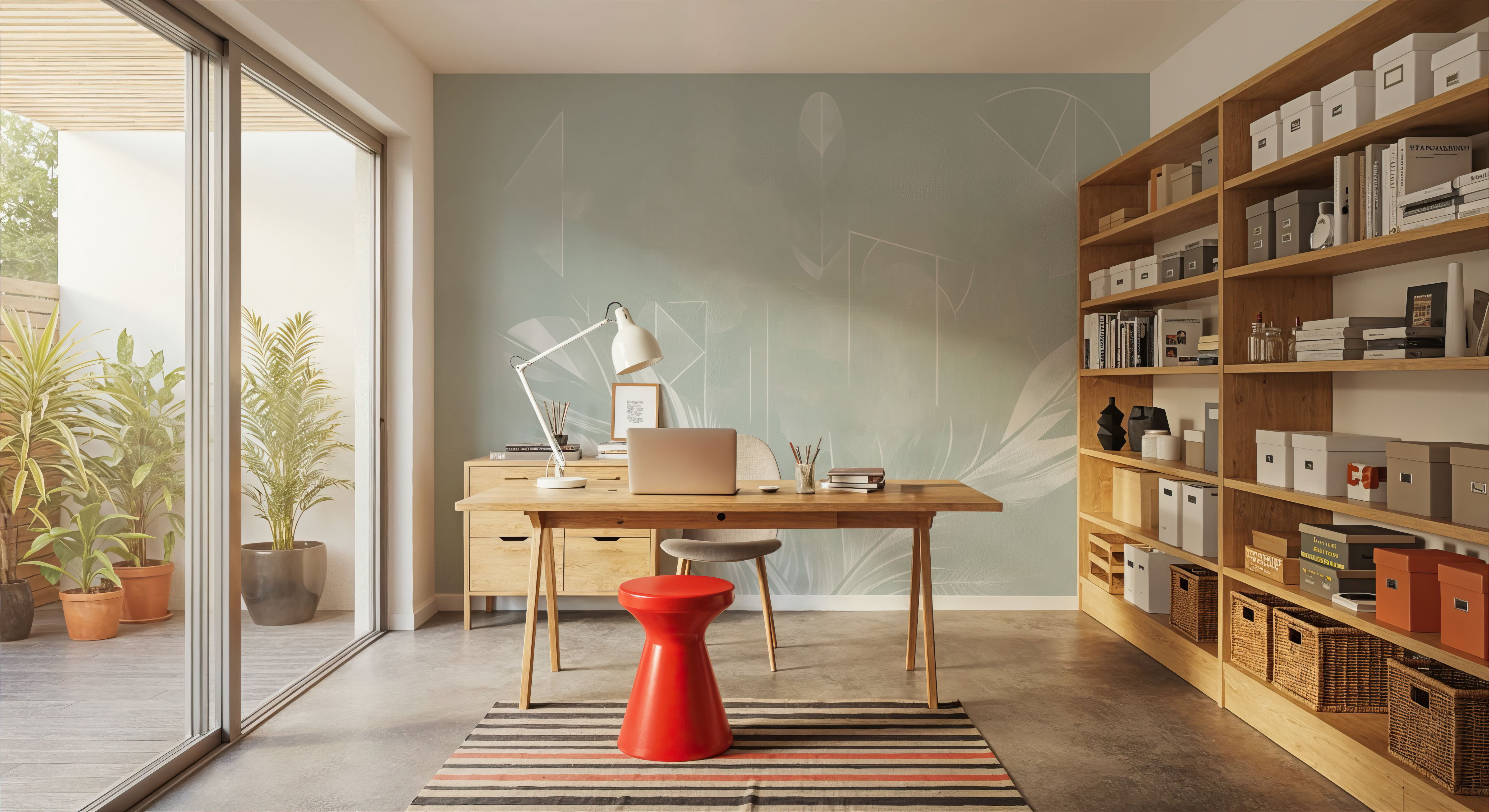 Solid Feather Geometry Green