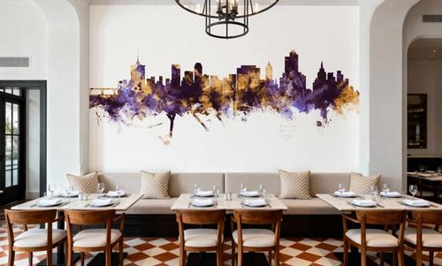 Tulsa Oklahoma Skyline Purple & Gold