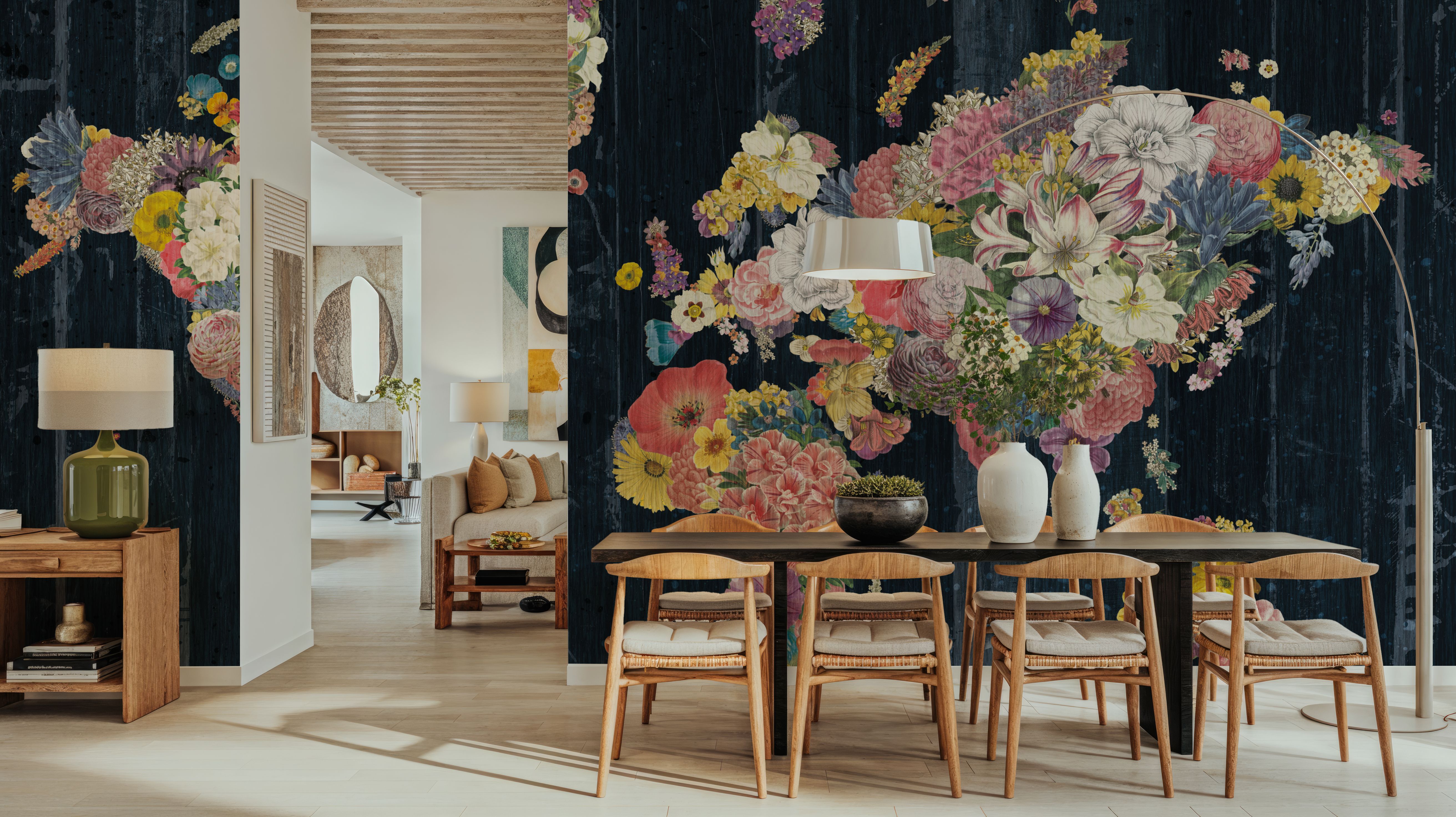 Botanical Floral Map, Wallpaper