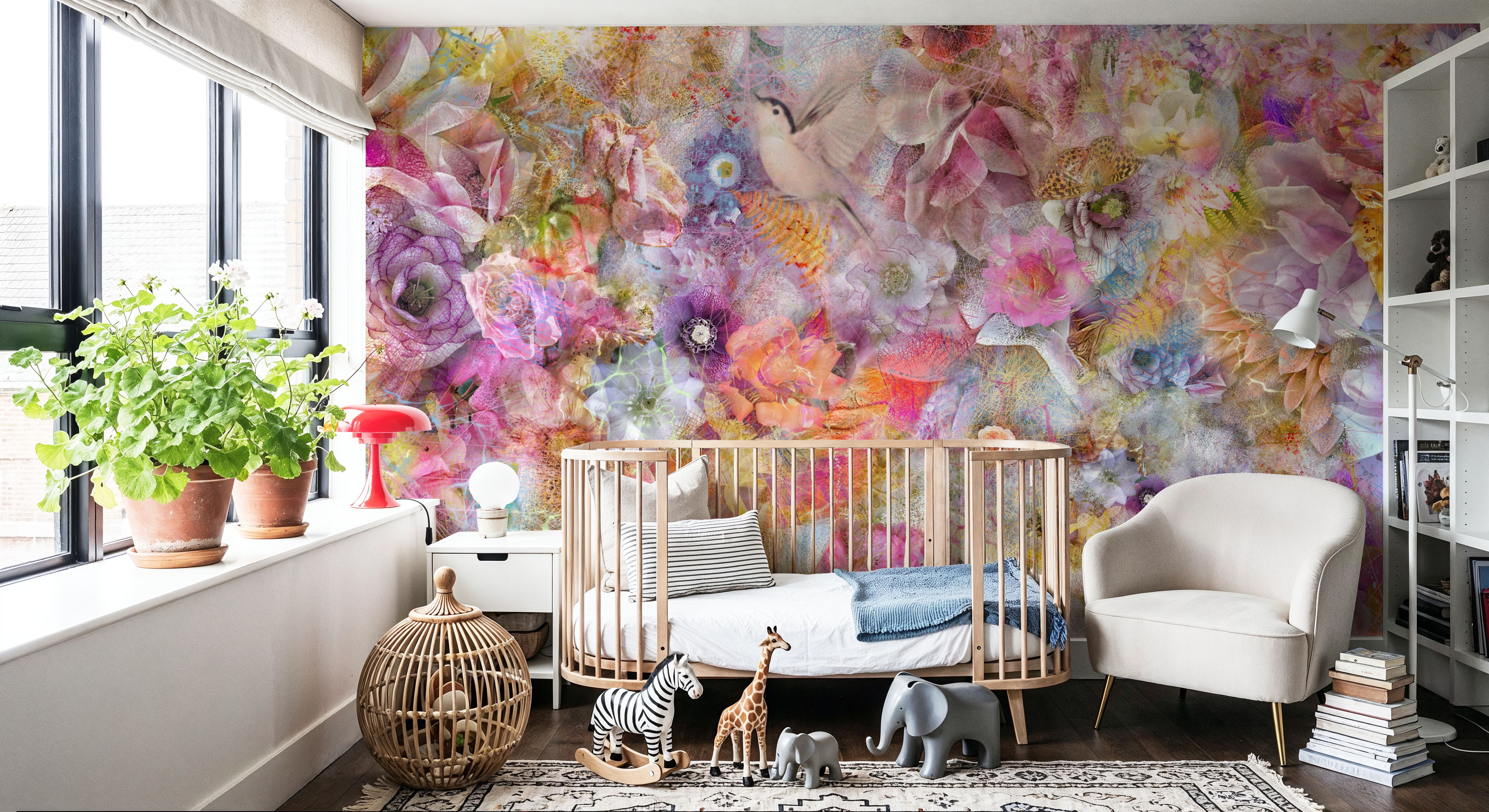 Wall Mural - A Fragile Thing - Birds Animals mural wallpaper - Living room - Wallism US - Premium, Textured or Peel & Stick