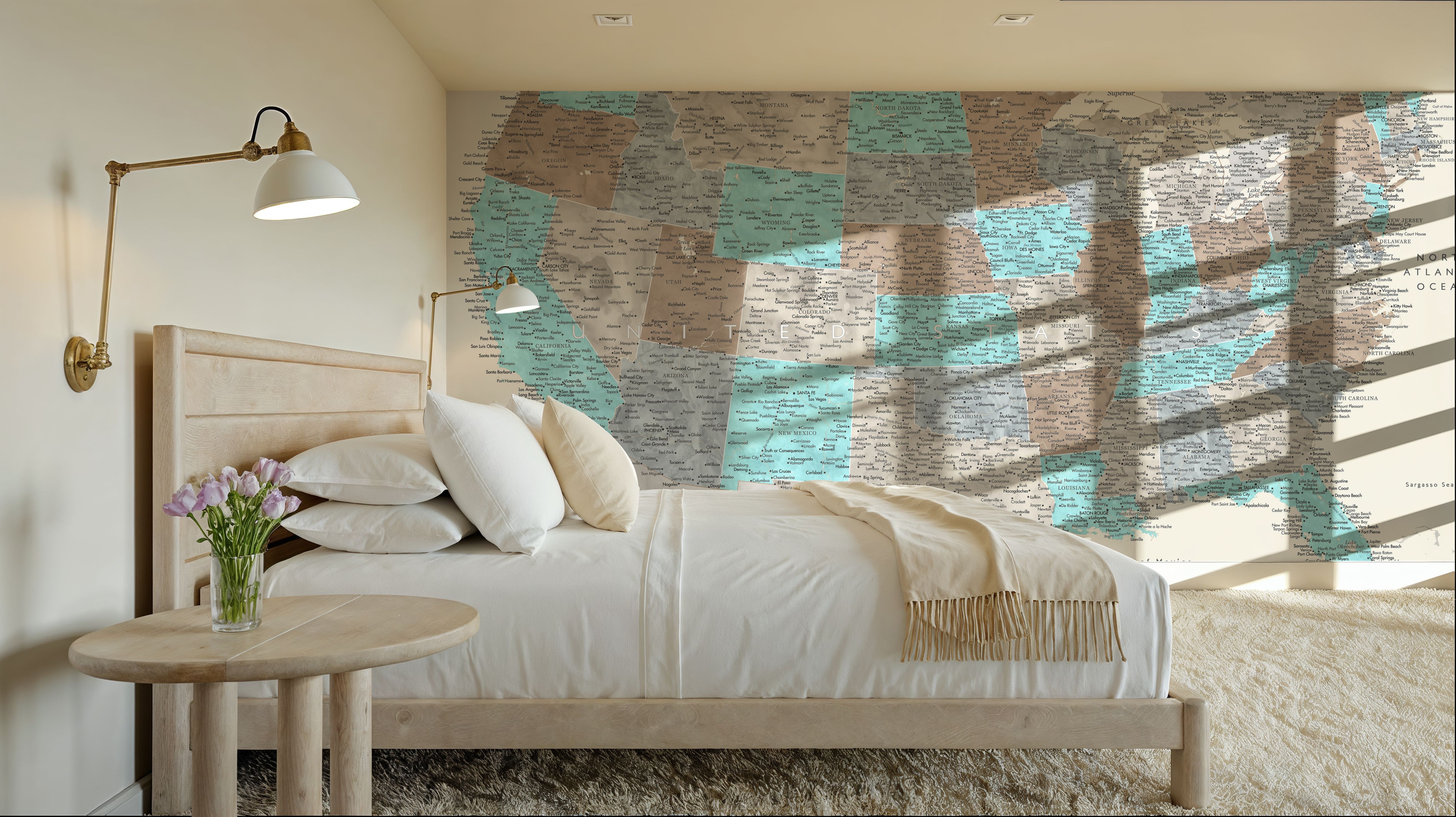 US Map Detailed - Romy, Wallpaper