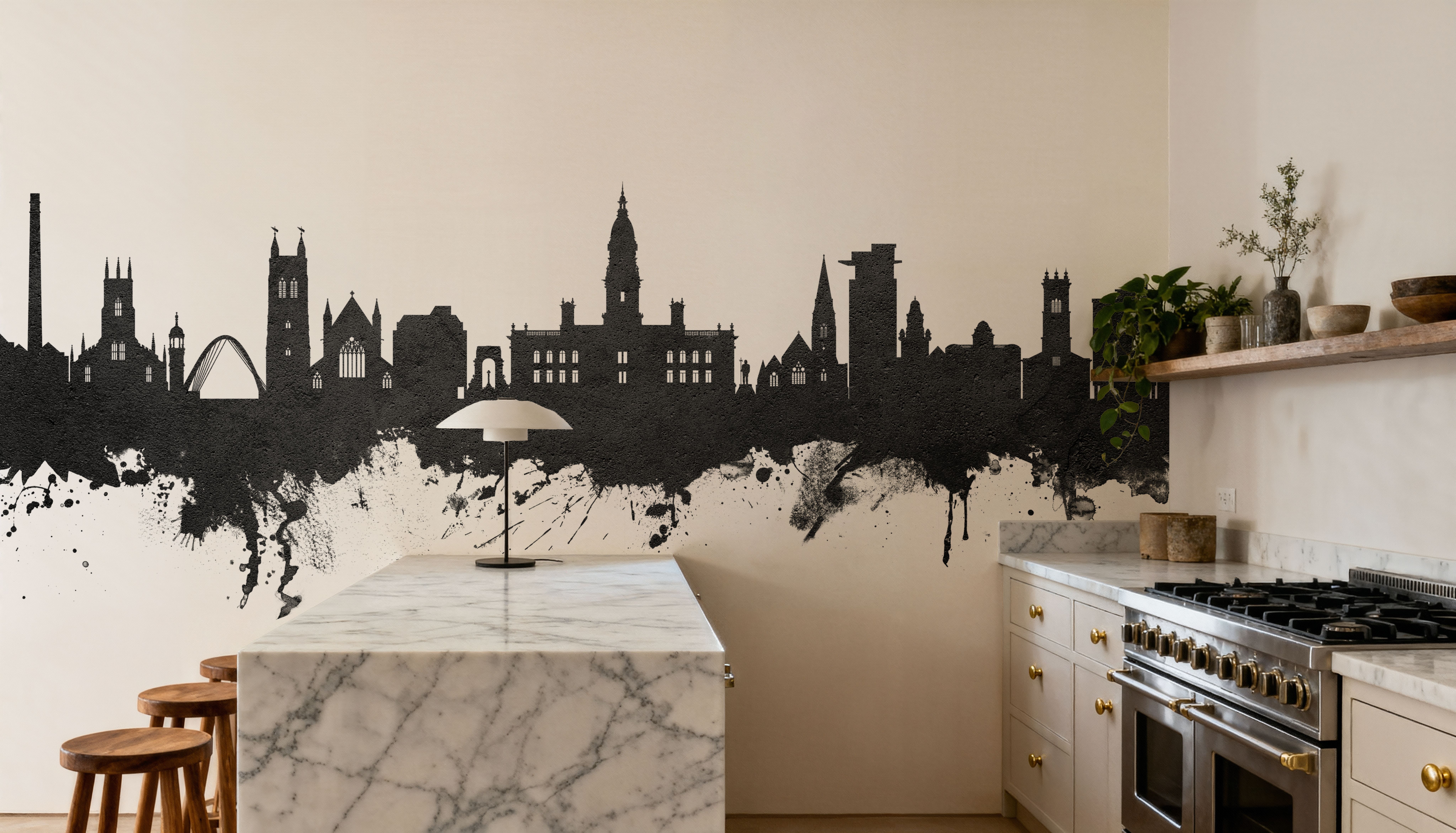 Bolton England Skyline Black & White