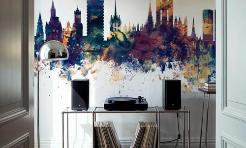 Aberdeen Scotland Skyline Blue & Bronze
