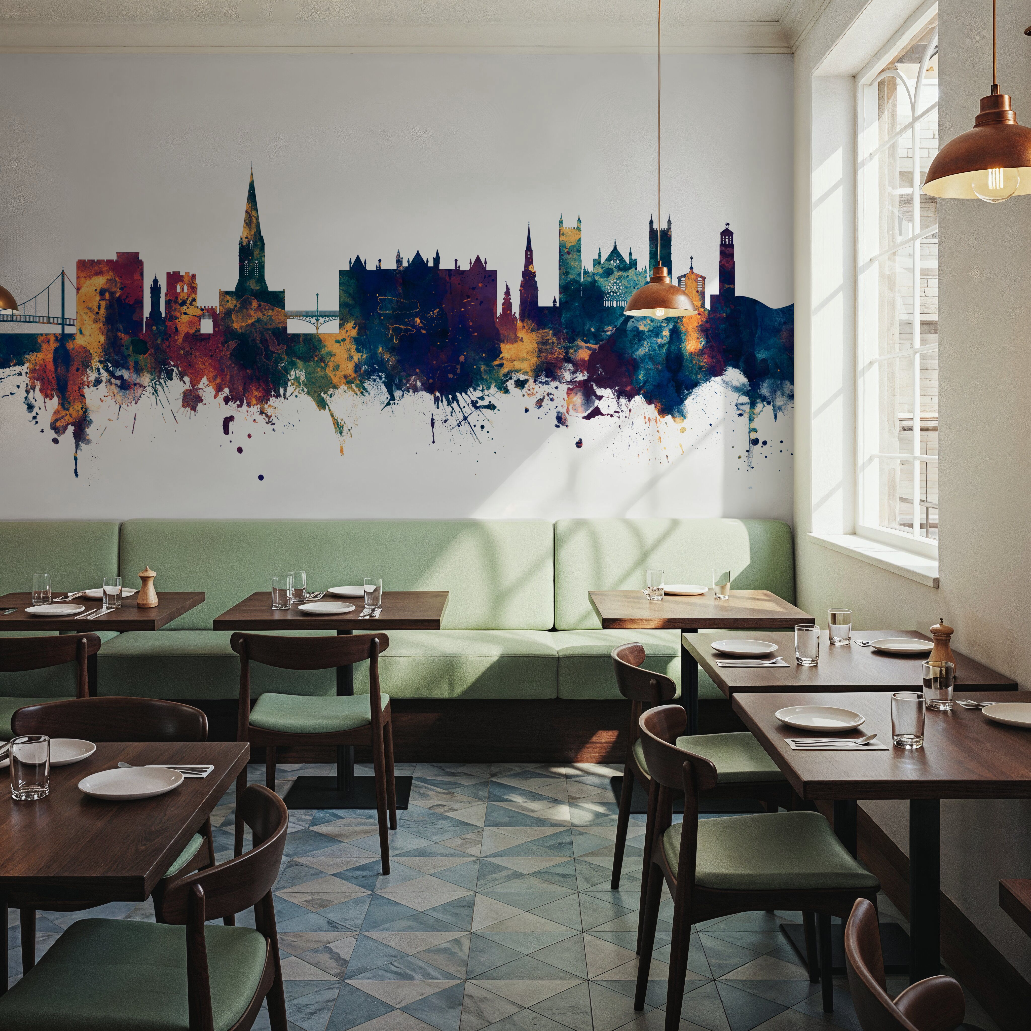 Exeter England Skyline Blue & Bronze