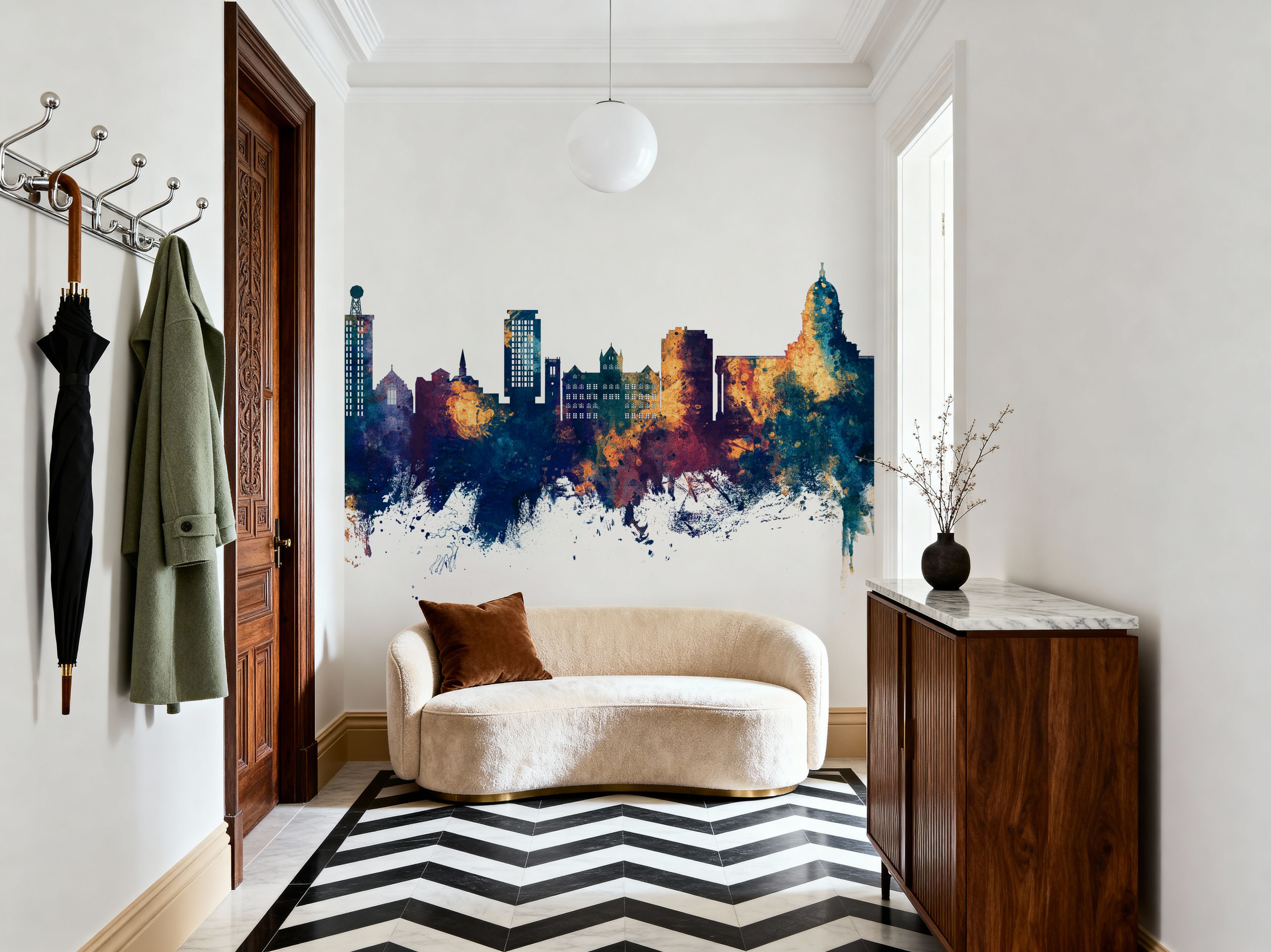 Madison Wisconsin Skyline Blue & Bronze