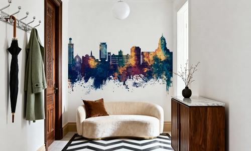 Madison Wisconsin Skyline Blue & Bronze