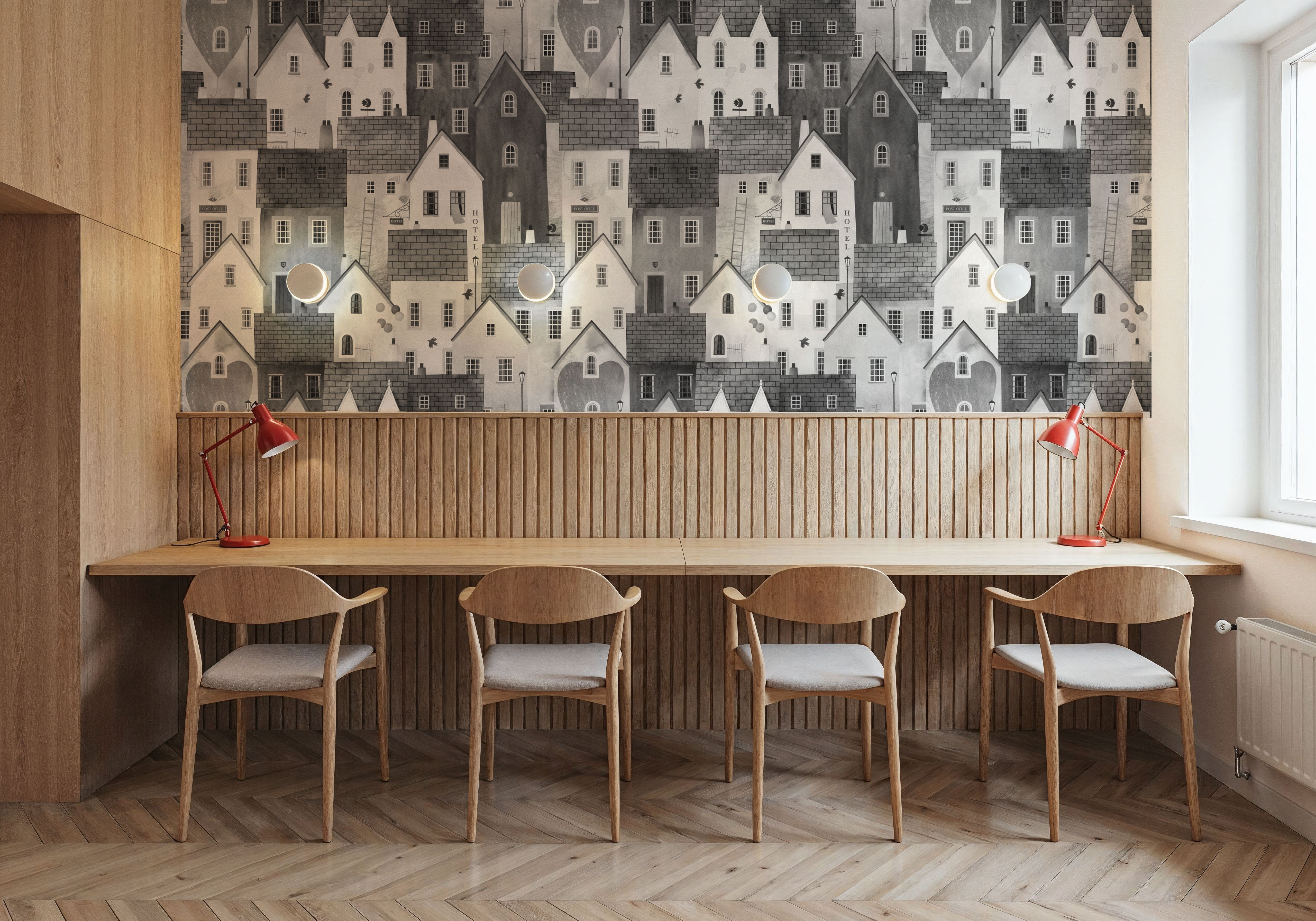 Small Town Houses, Black & White