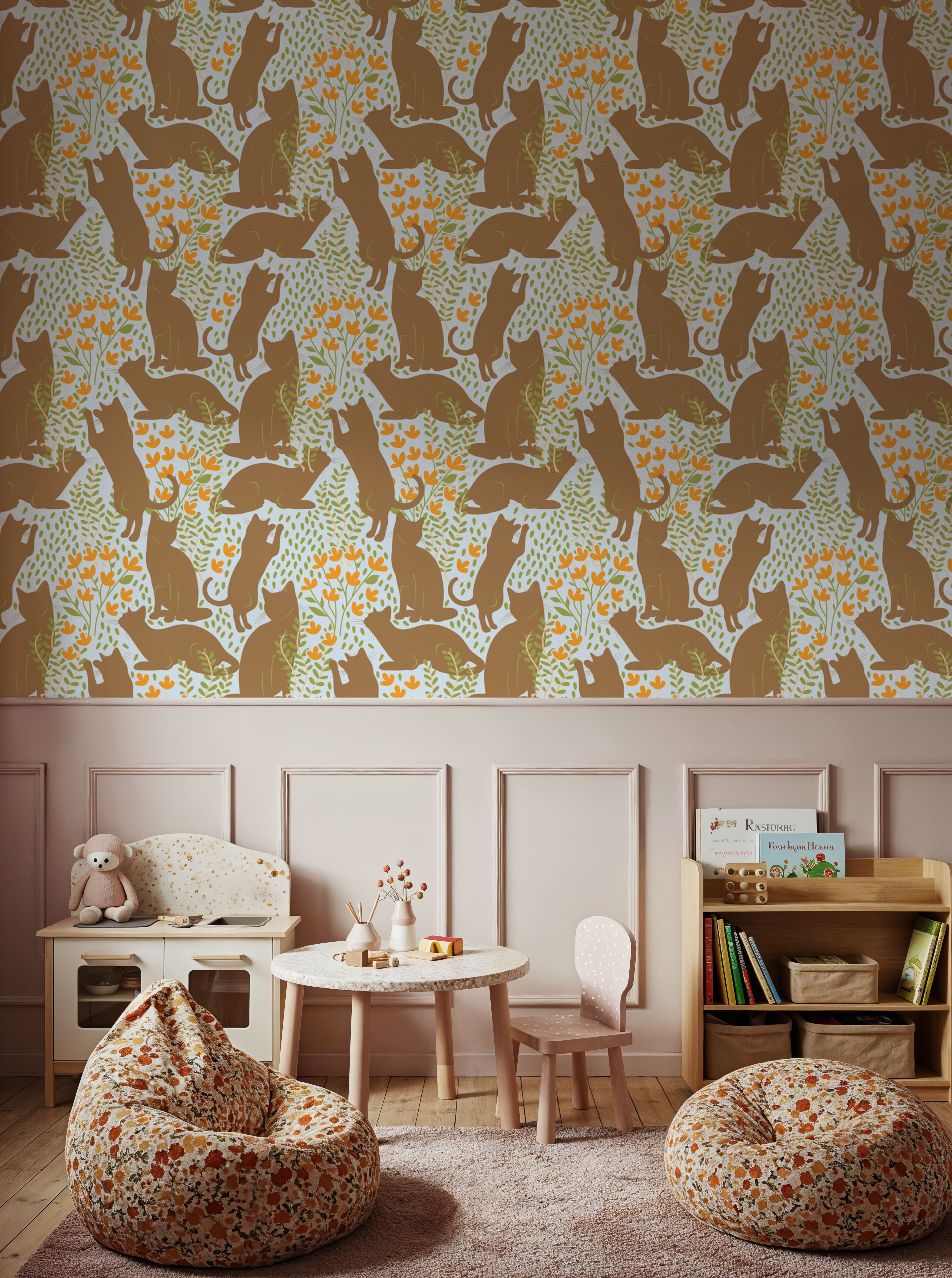 Hunters in The Garden, Sky & Beige