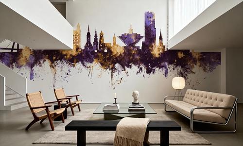 Bratislava Slovakia Skyline Purple & Gold