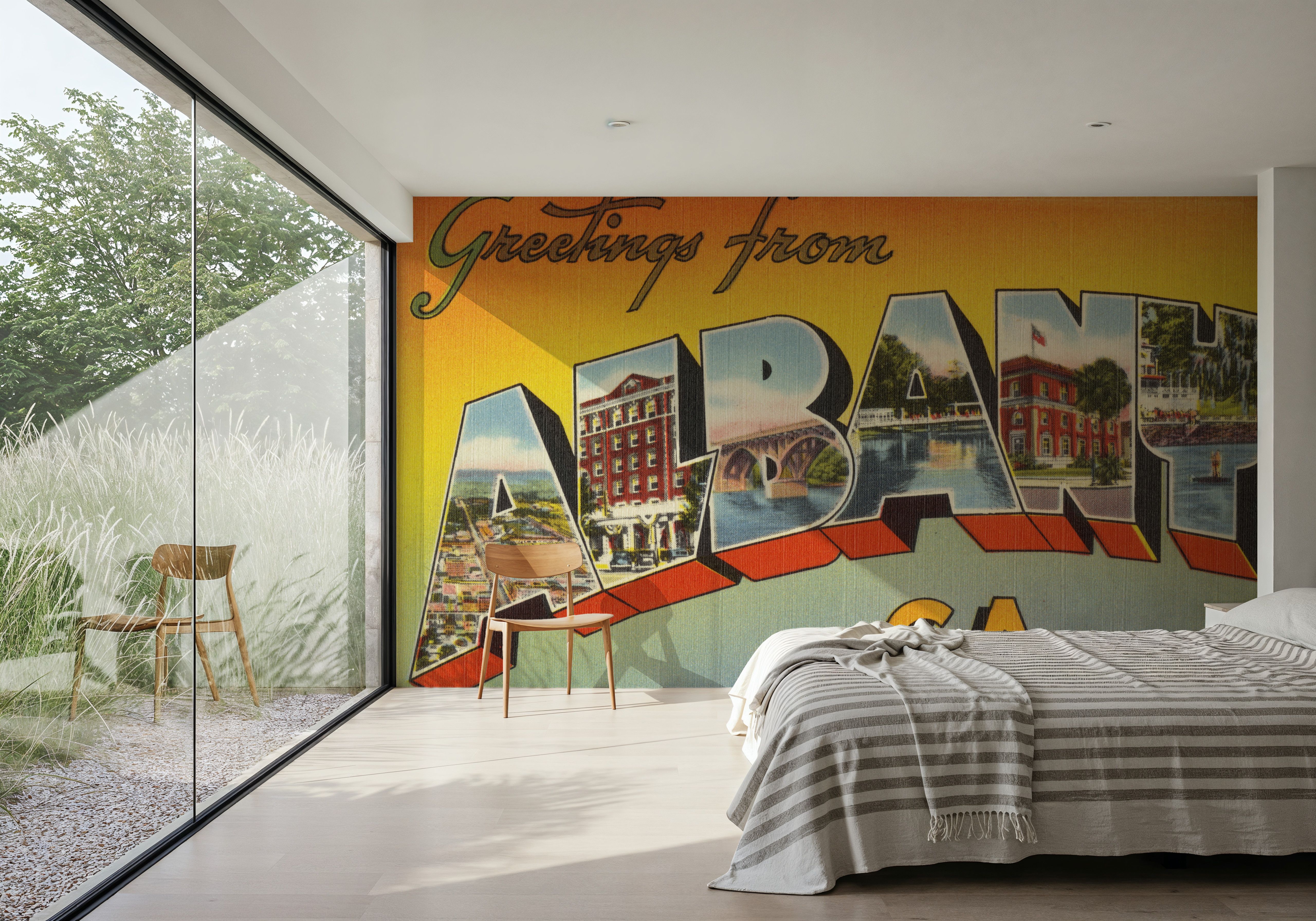 Greetings from Albany GA. - Screenprint Postcard, Wallpaper