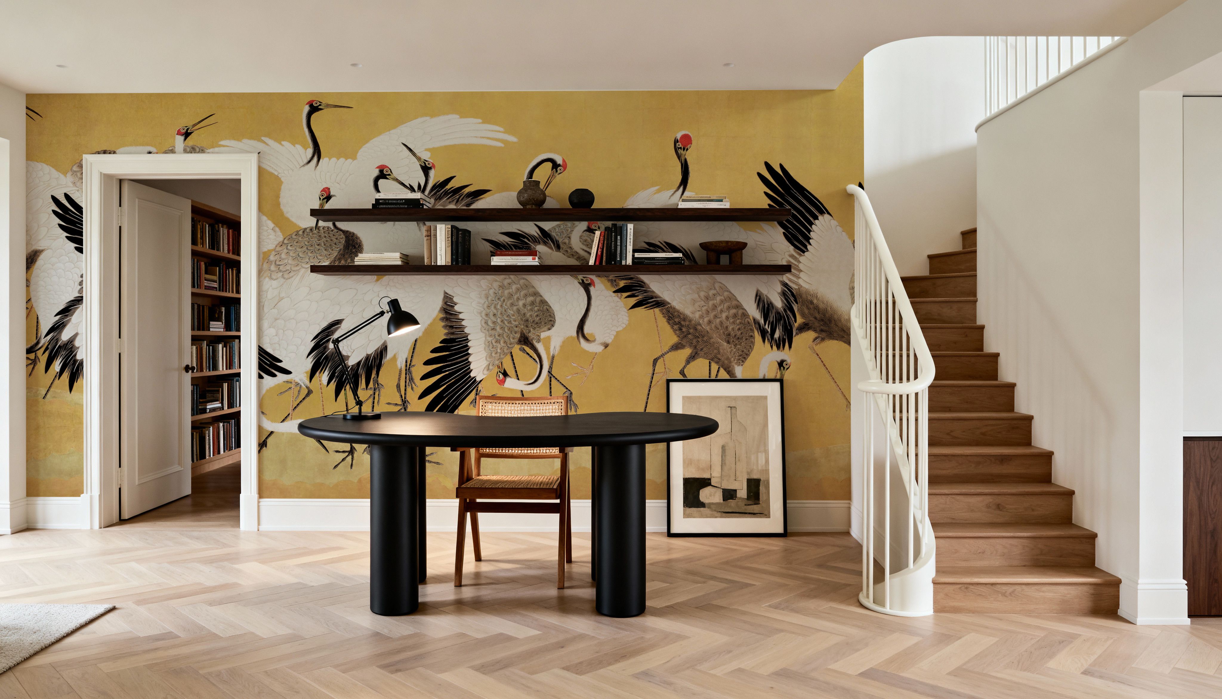 Japanese Flock of Cranes