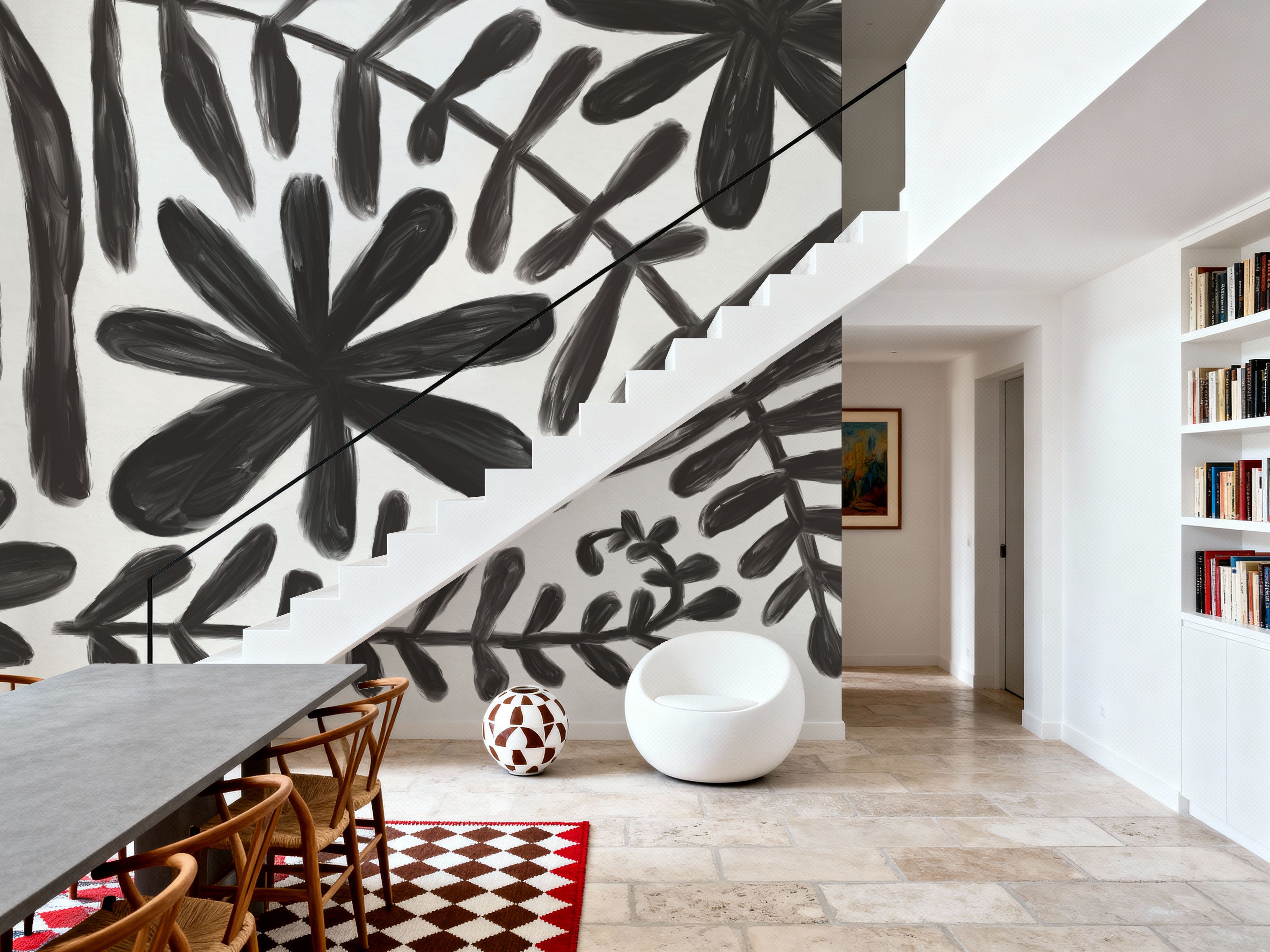 Fern and Flower Black