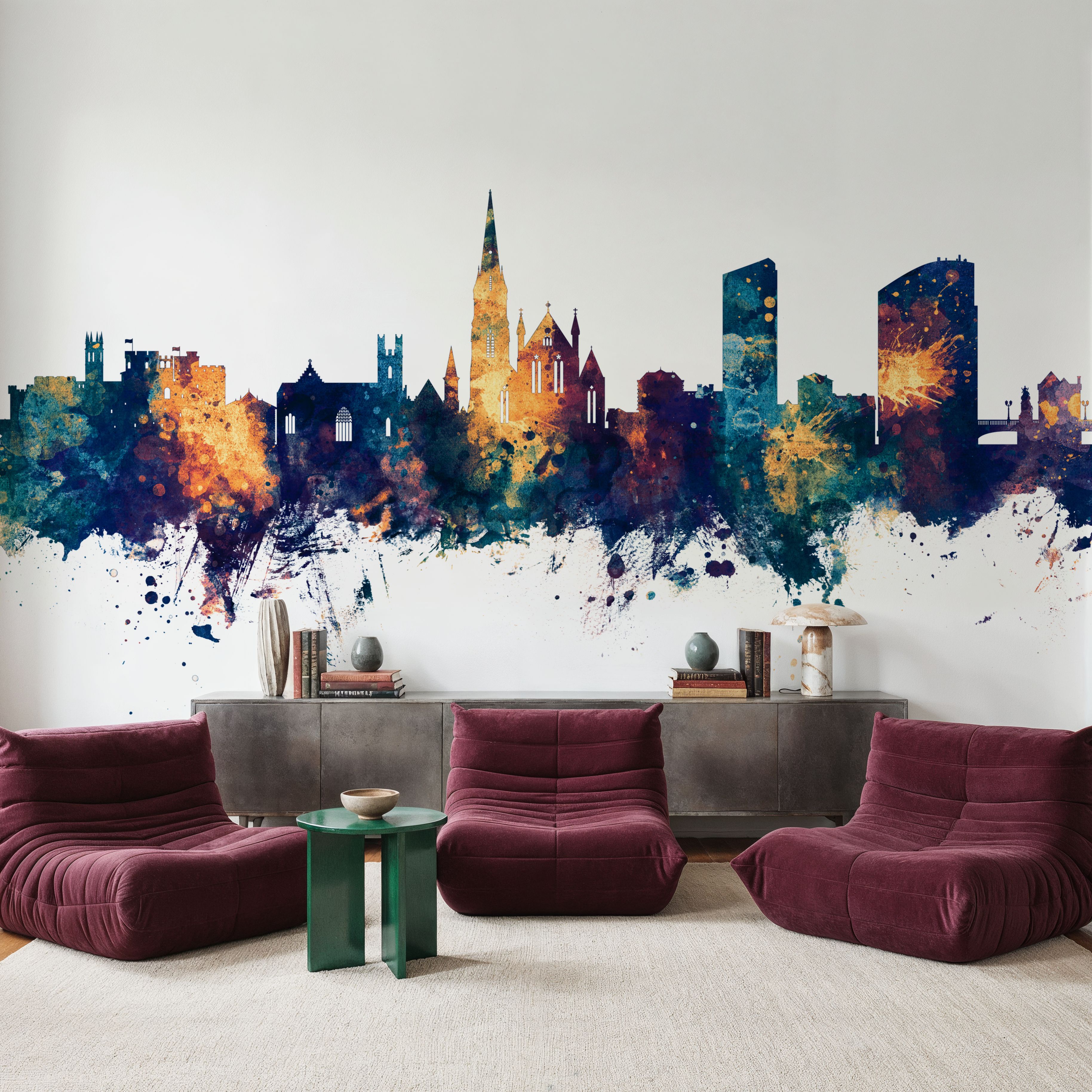 Limerick Ireland Skyline Blue & Bronze