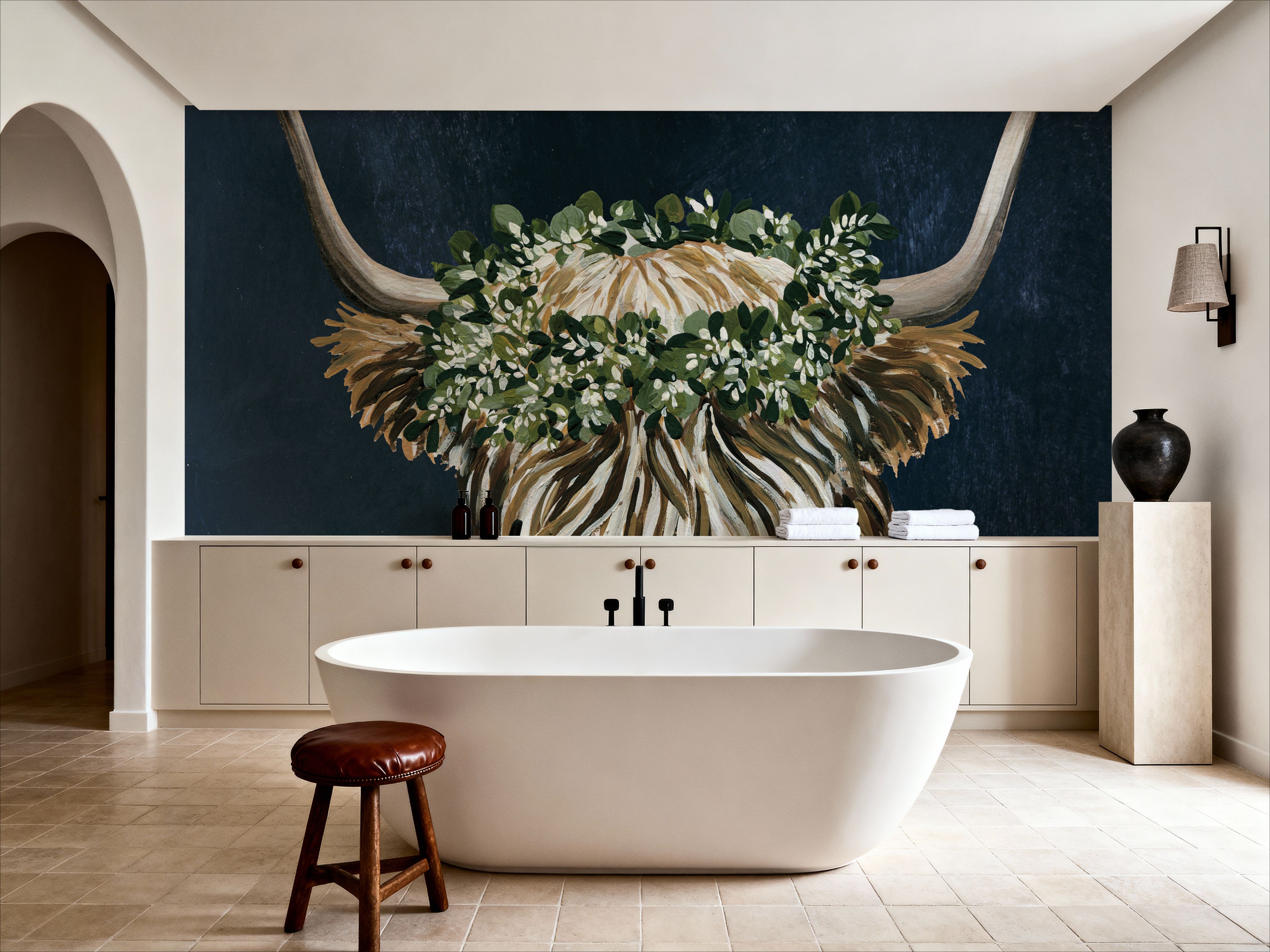 Harvest Cow Sage Texture Dark