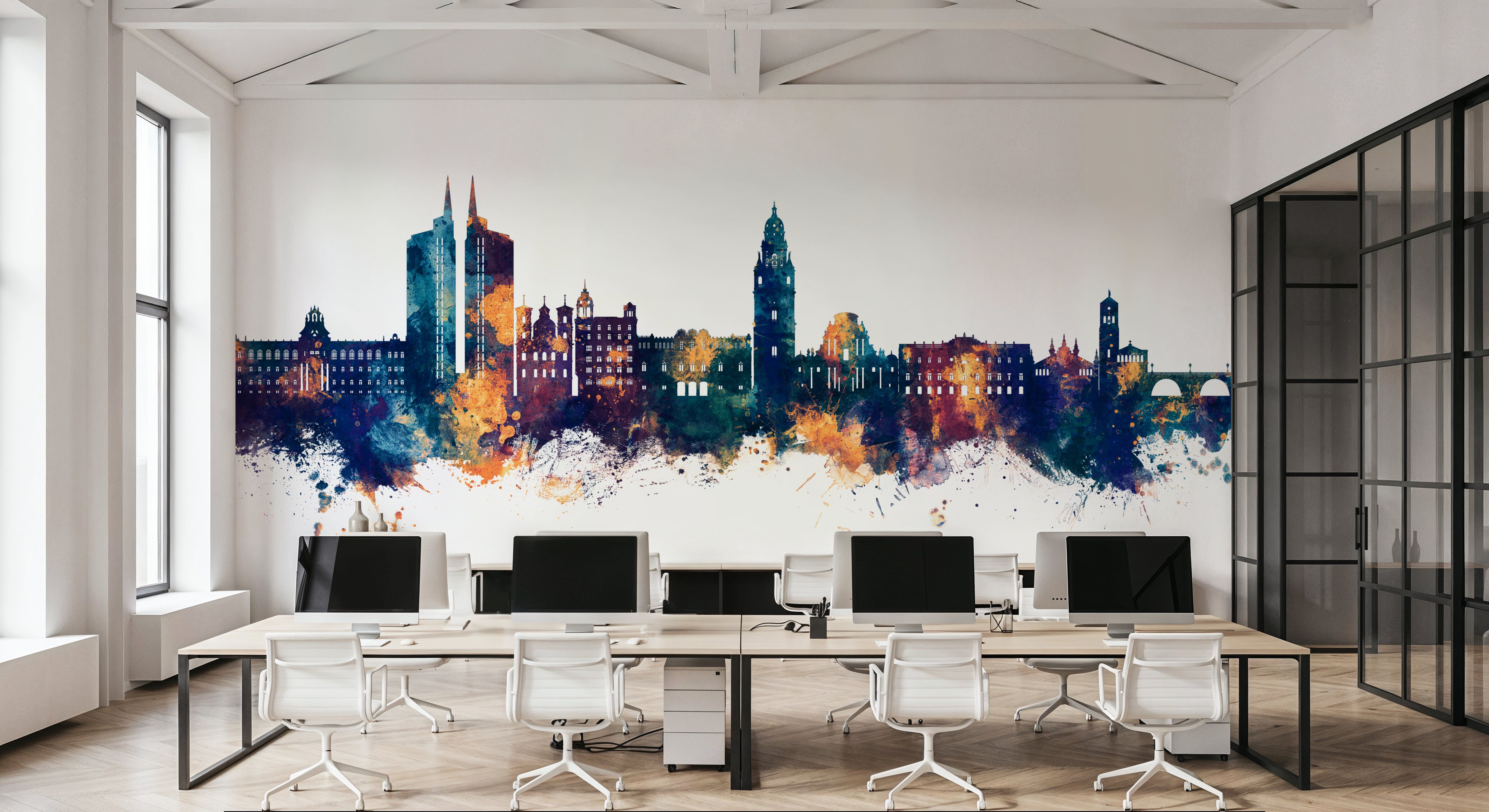 Murcia Spain Skyline Blue & Bronze