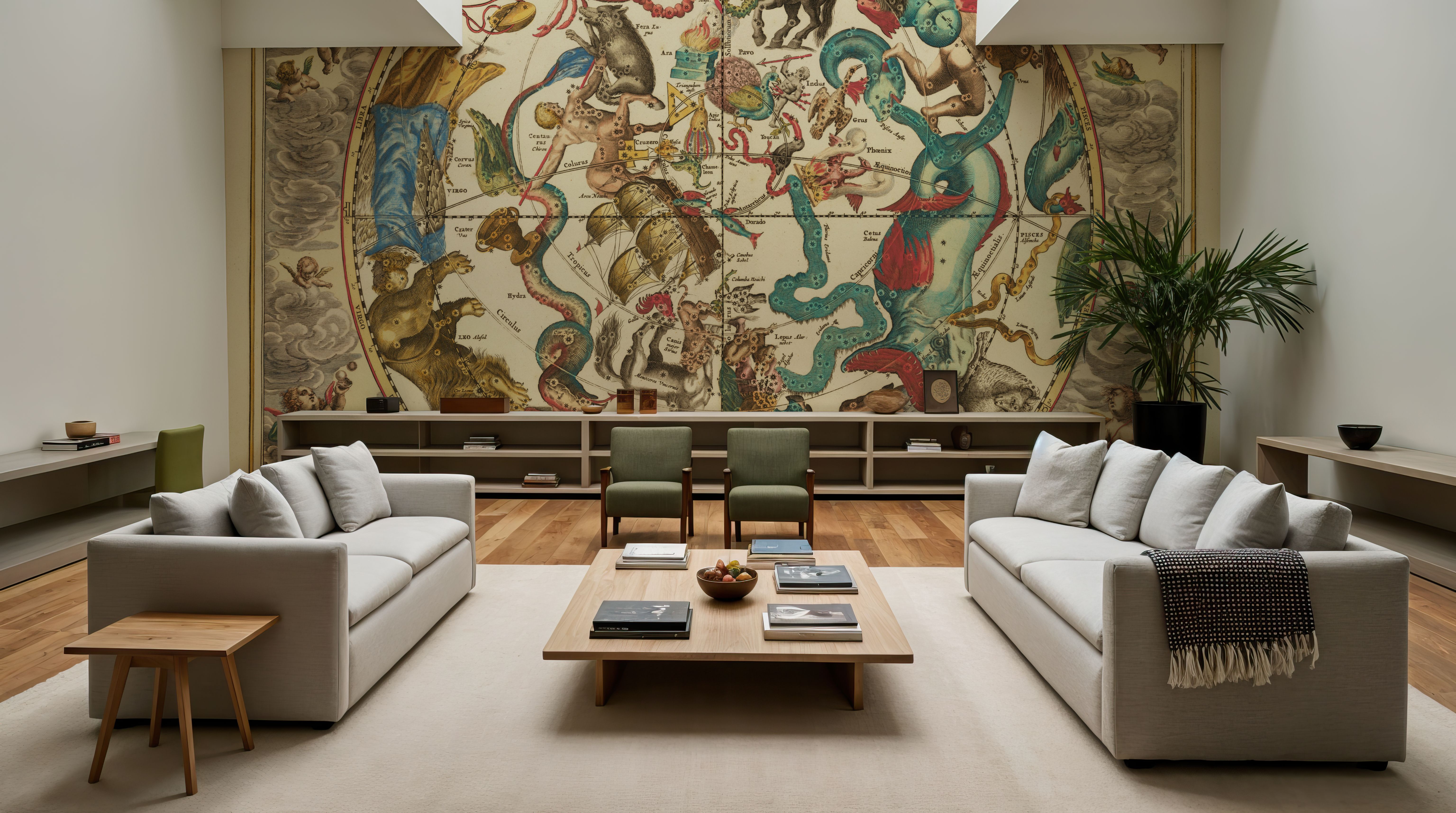 Antique Celestial Chart, Haemisphaerium Stellatum Australe Antiquum