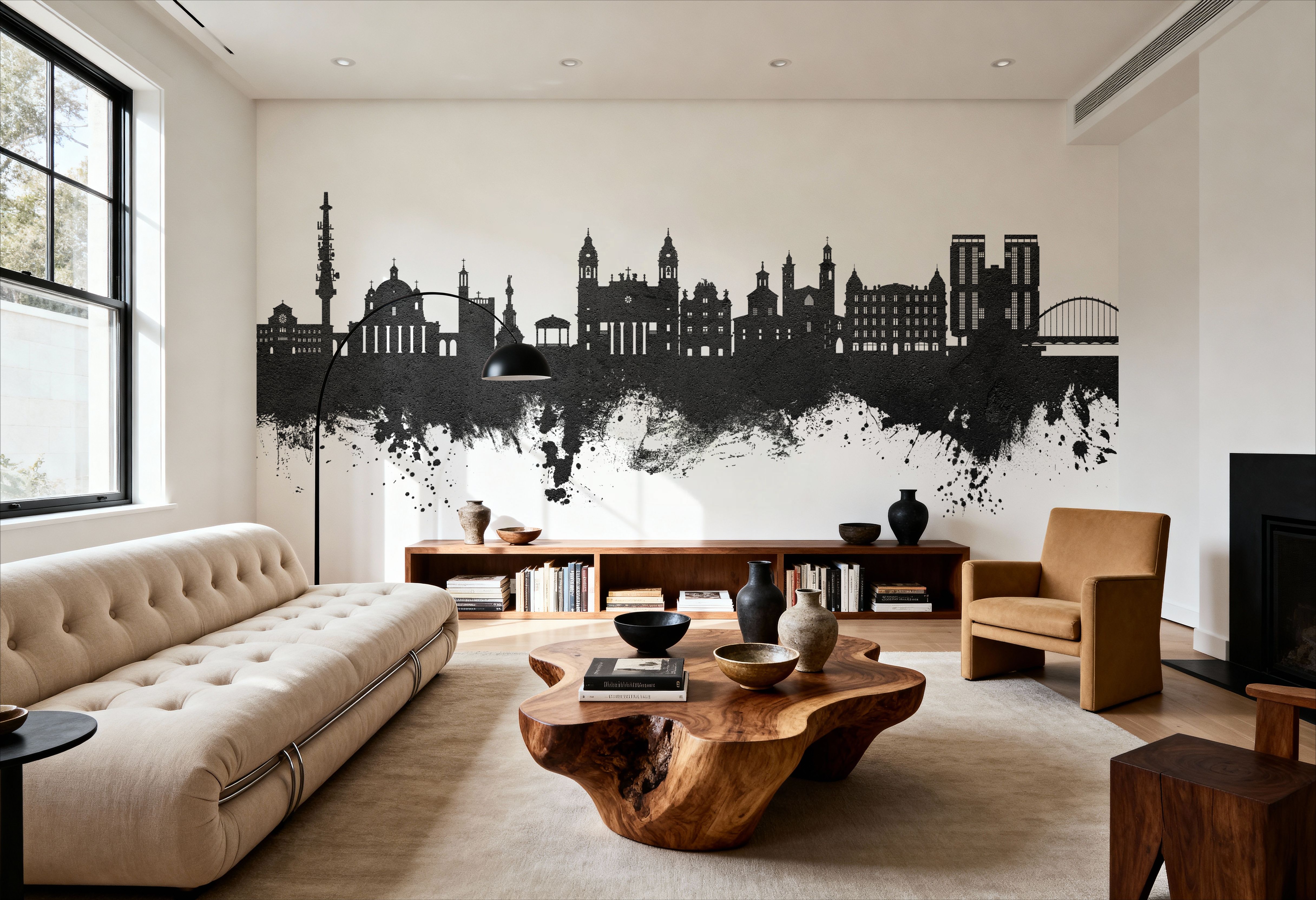 Pamplona Spain Skyline Black & White