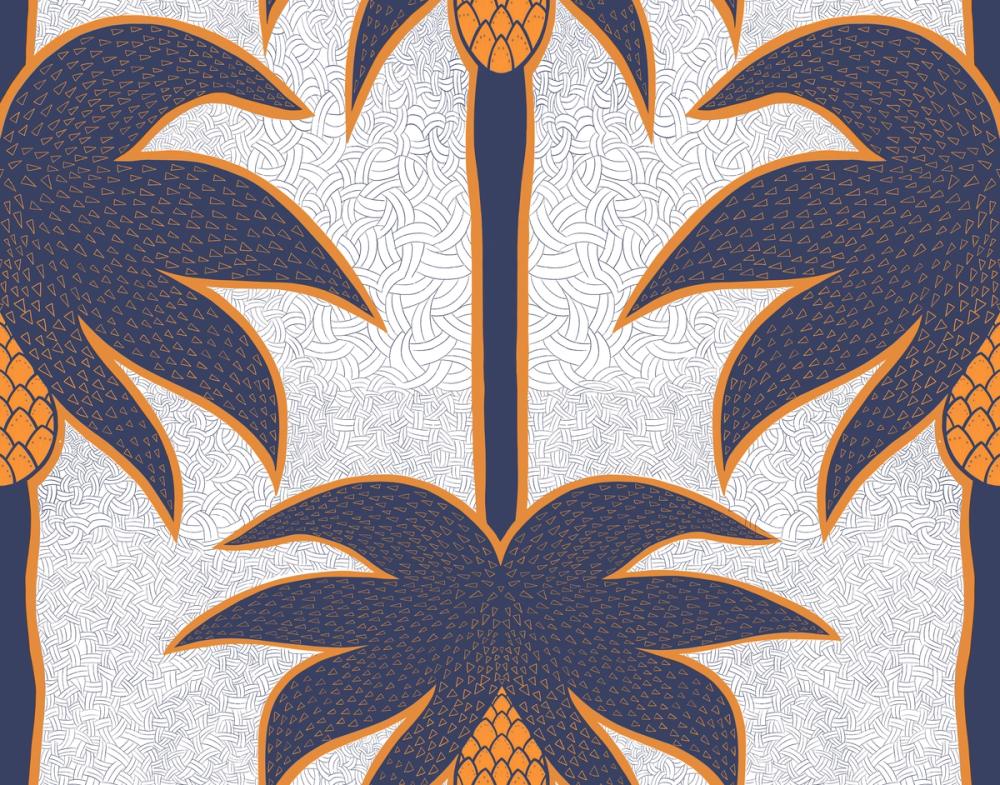 Graphic Palms, Grape