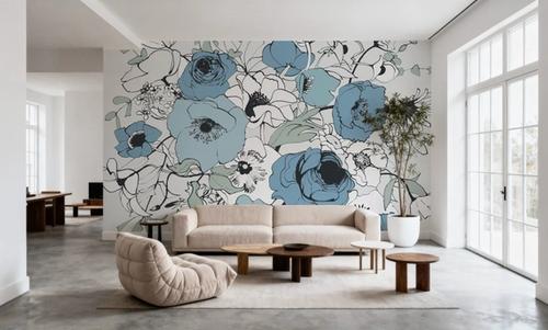 Watercolor Black Lined Poppies Mix