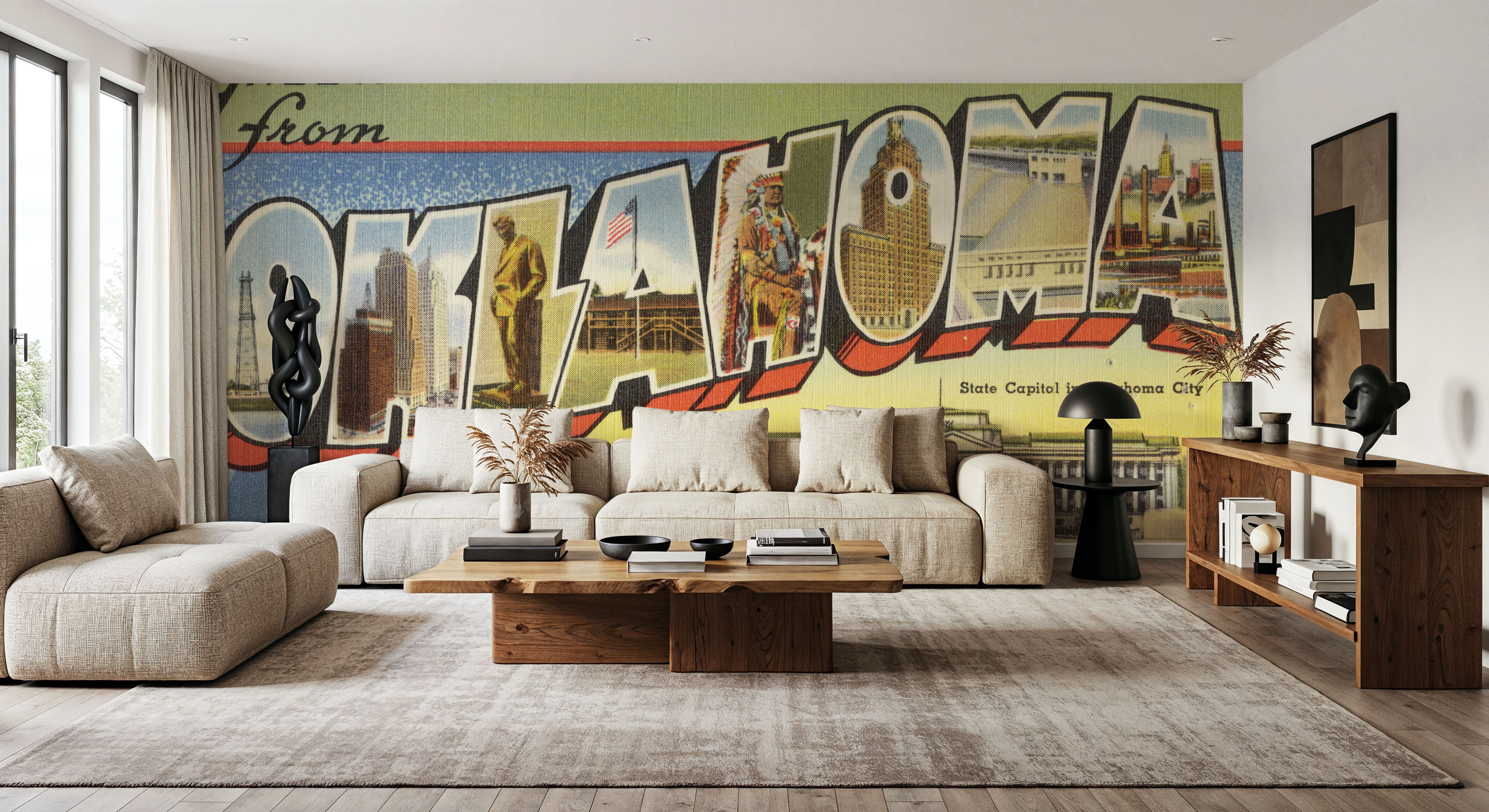 Greetings from Oklahoma - Screenprint Postcard