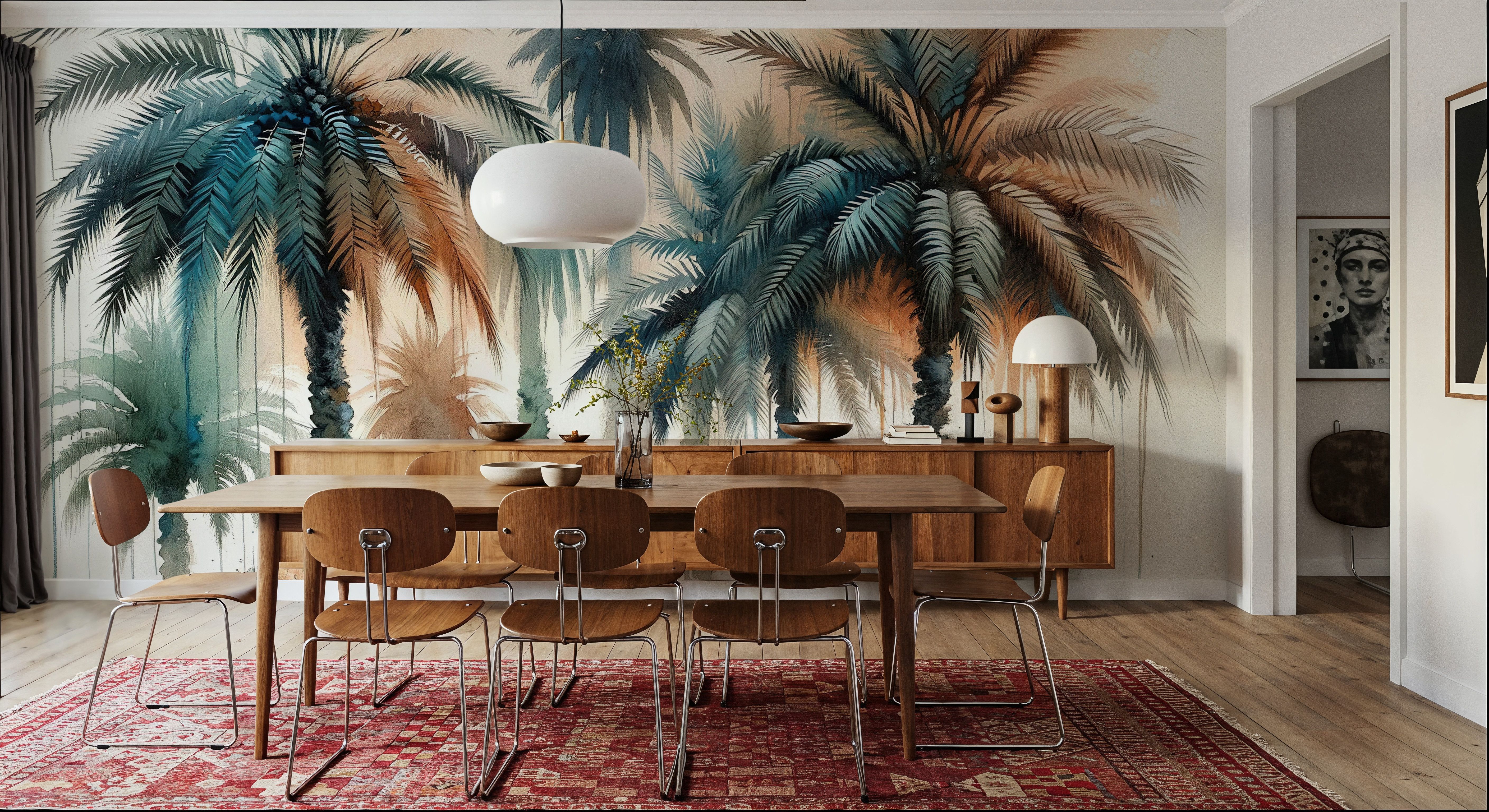 Palm Grove Watercolor, Wallpaper