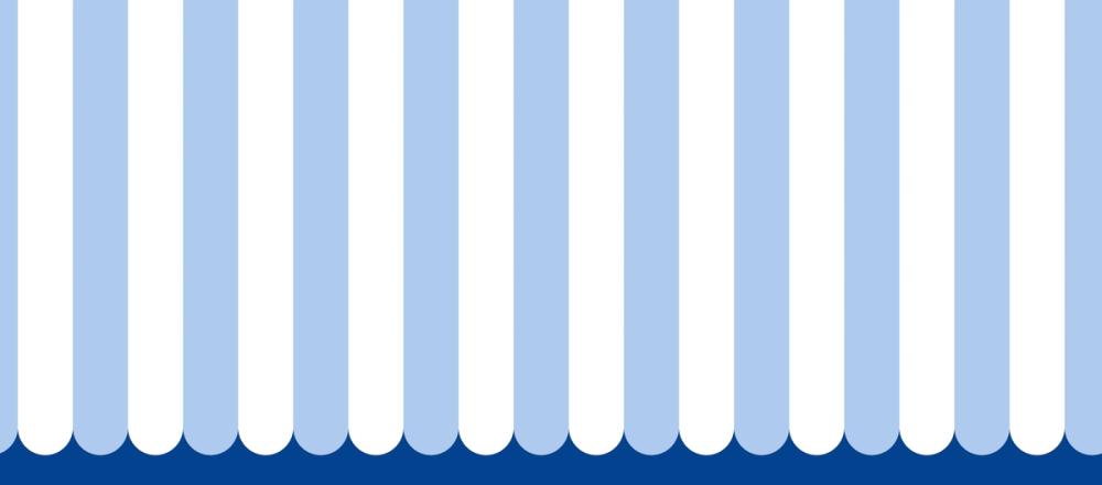 Scalloped Circus Stripes, Baby Blue