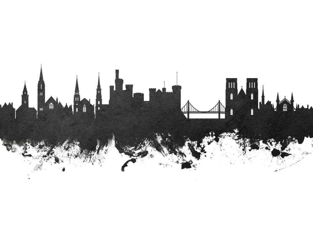 Inverness Scotland Skyline Black & White