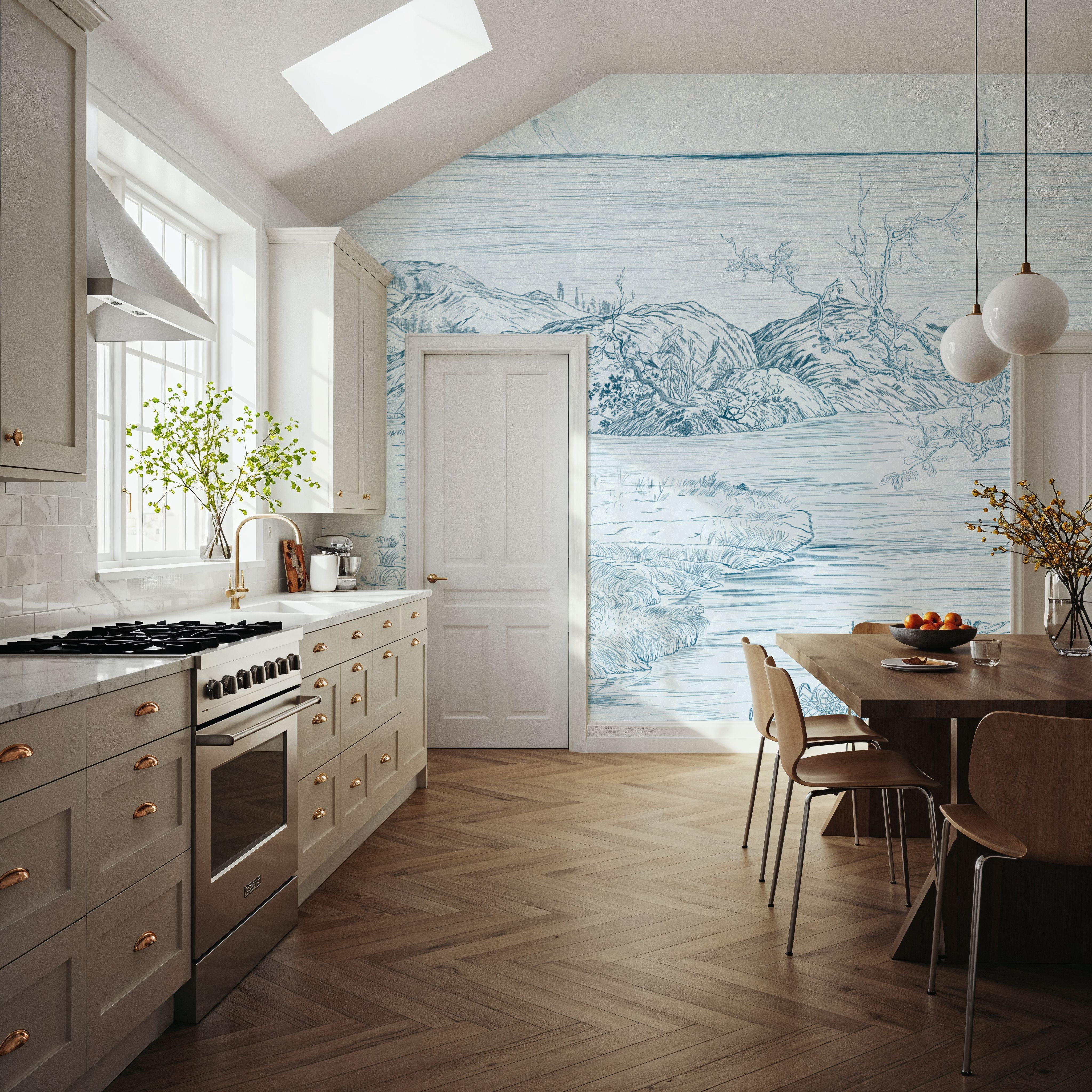 Coastal Drawing in Blue