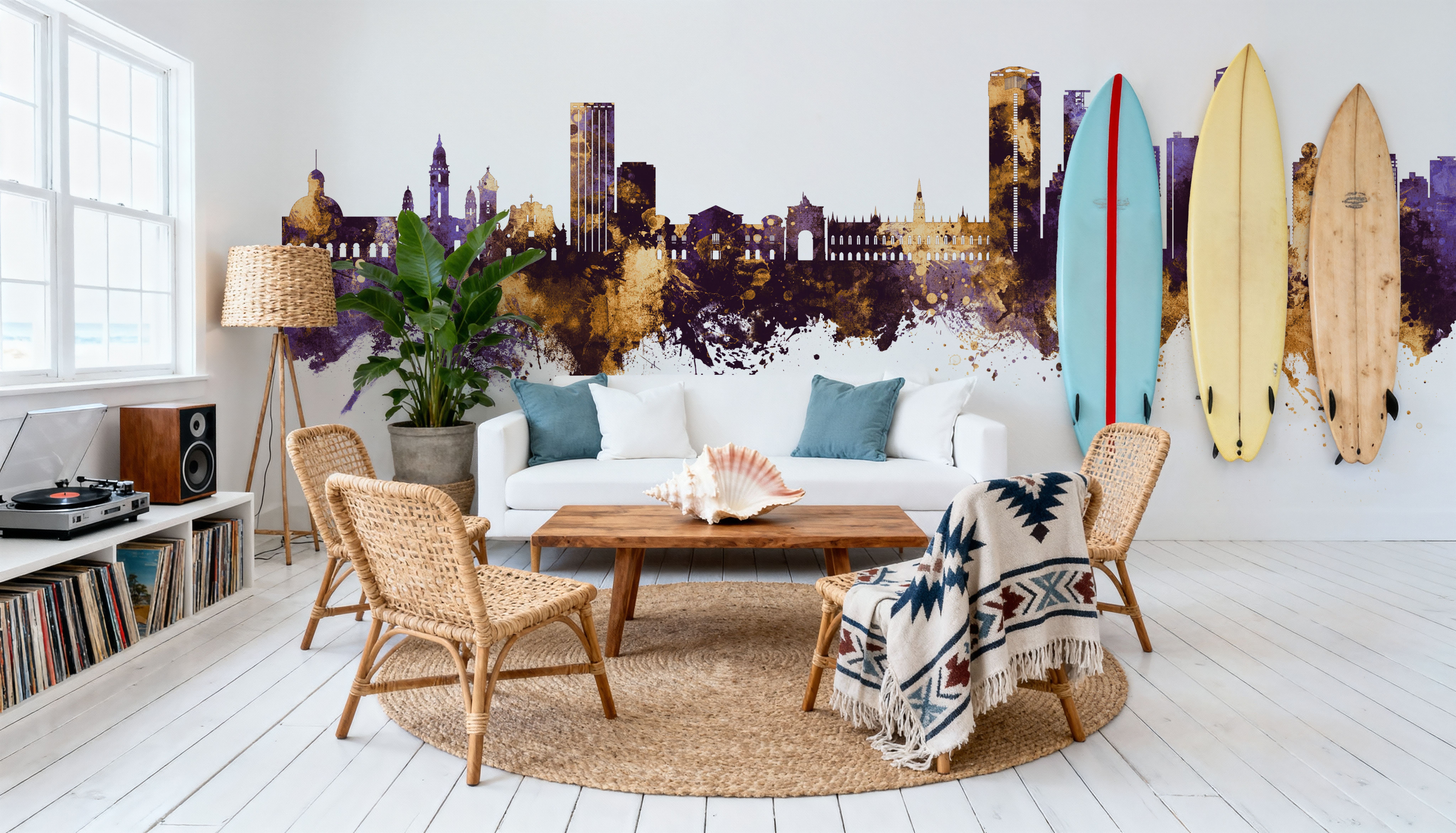 Caracas Skyline Purple & Gold