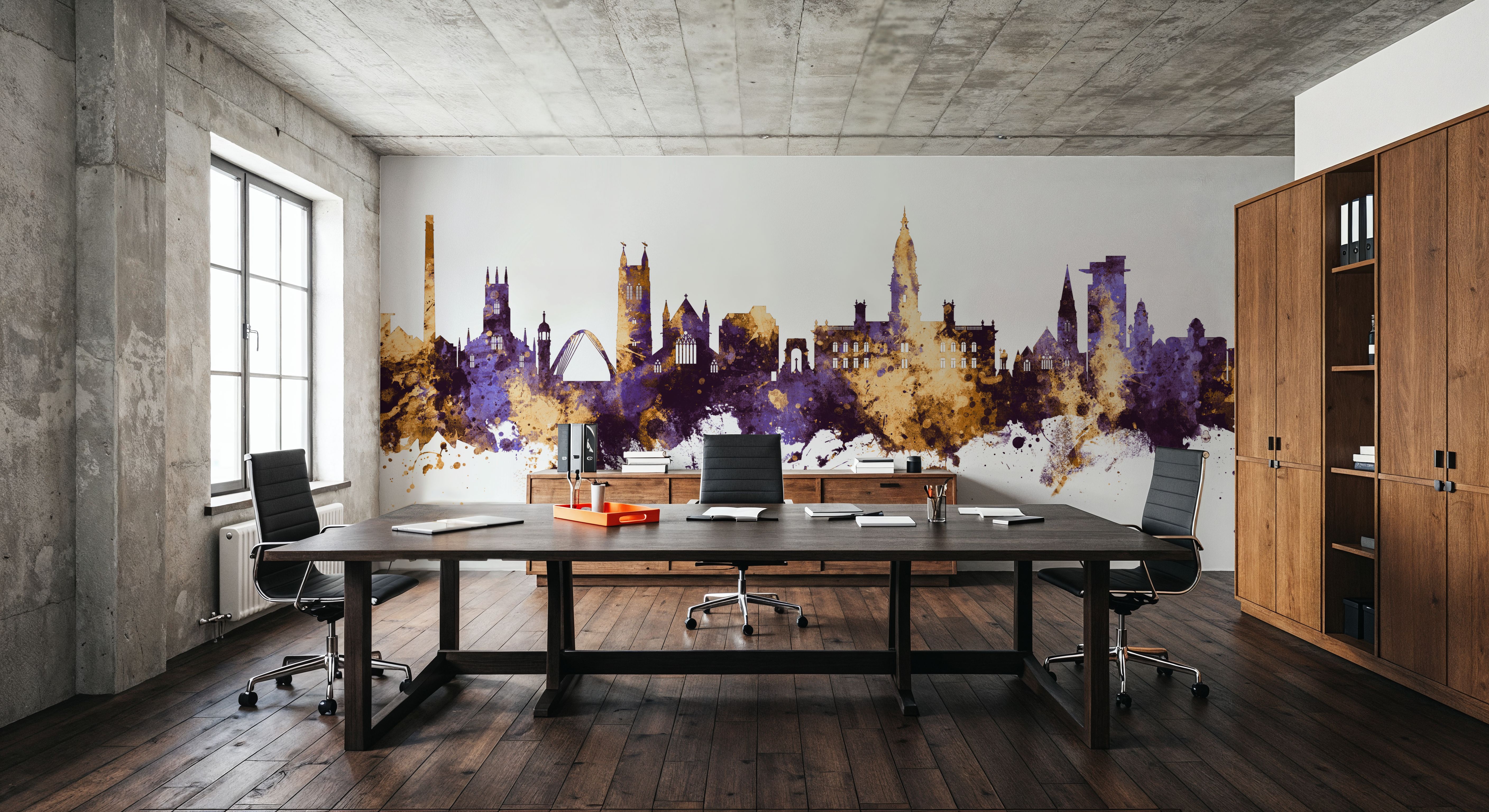 Bolton England Skyline Purple & Gold