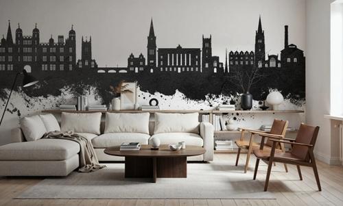 Stamford England Skyline Black & White