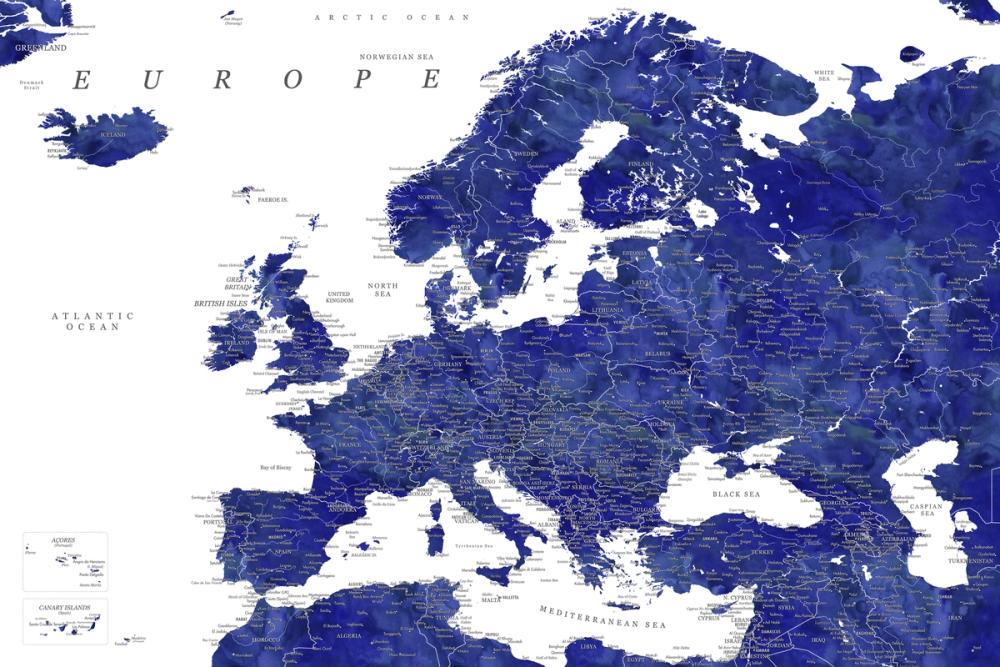 Europe Map Detailed - Emery