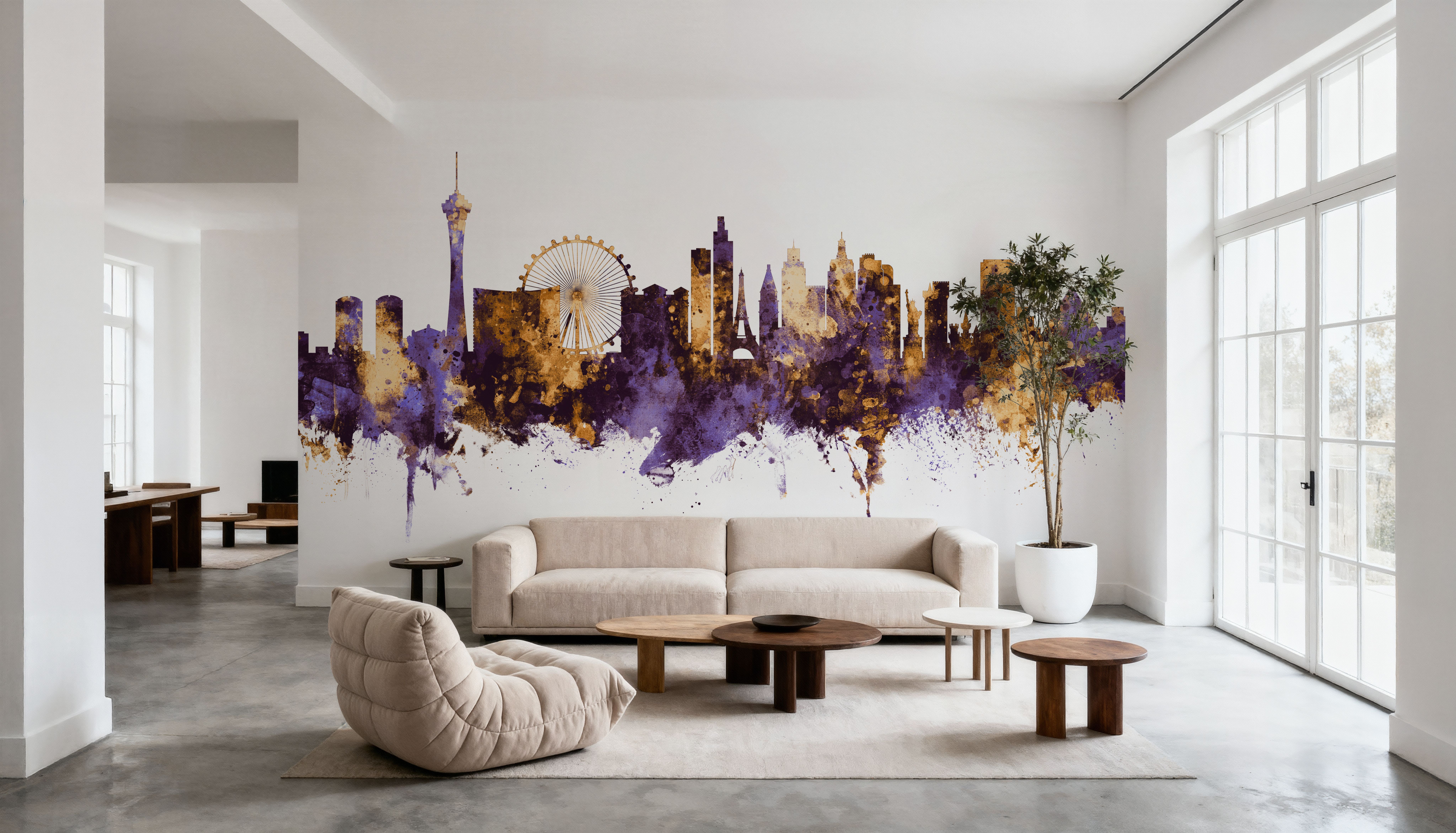 Las Vegas Nevada Skyline Purple & Gold