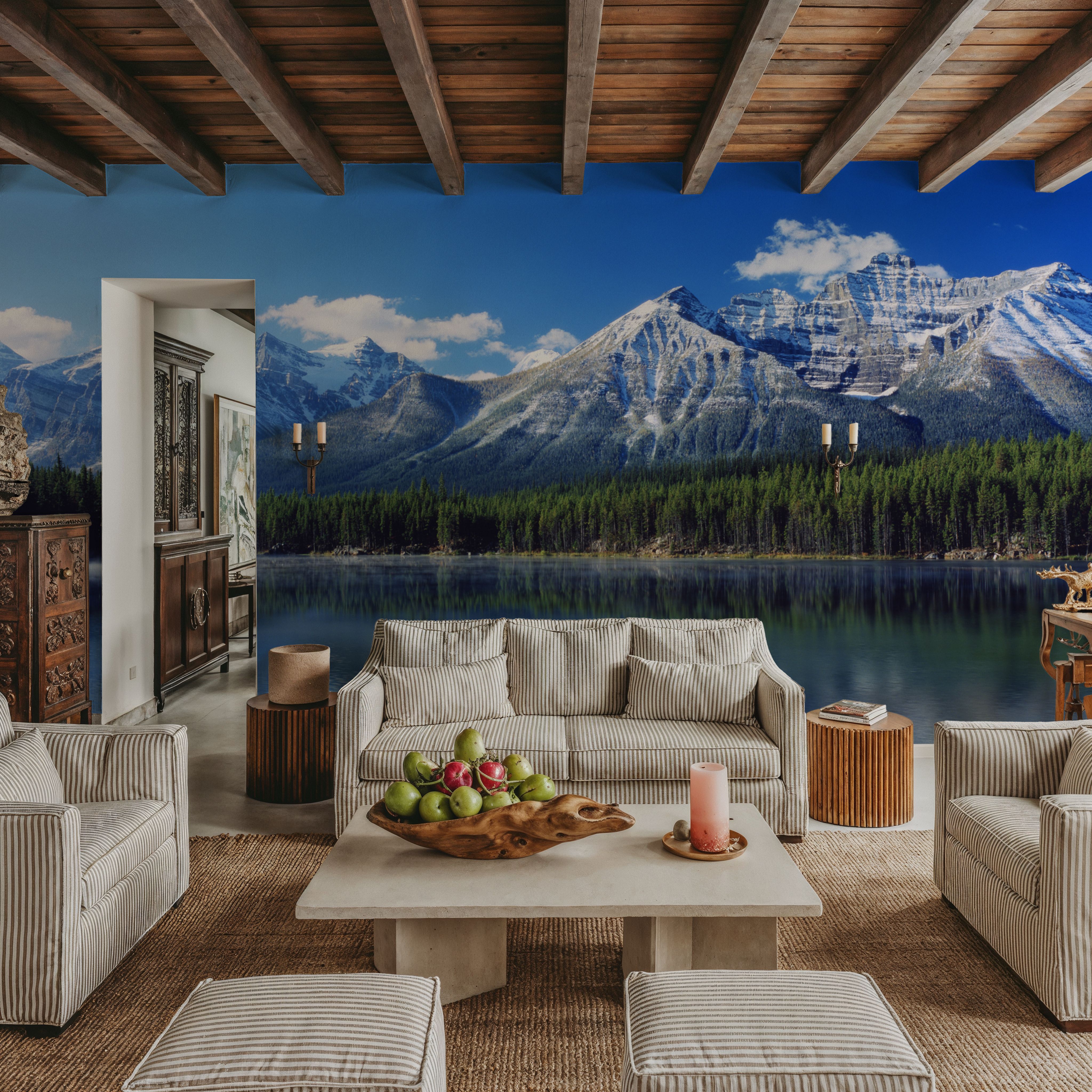 Mountain Lake Reflection Deep Blue