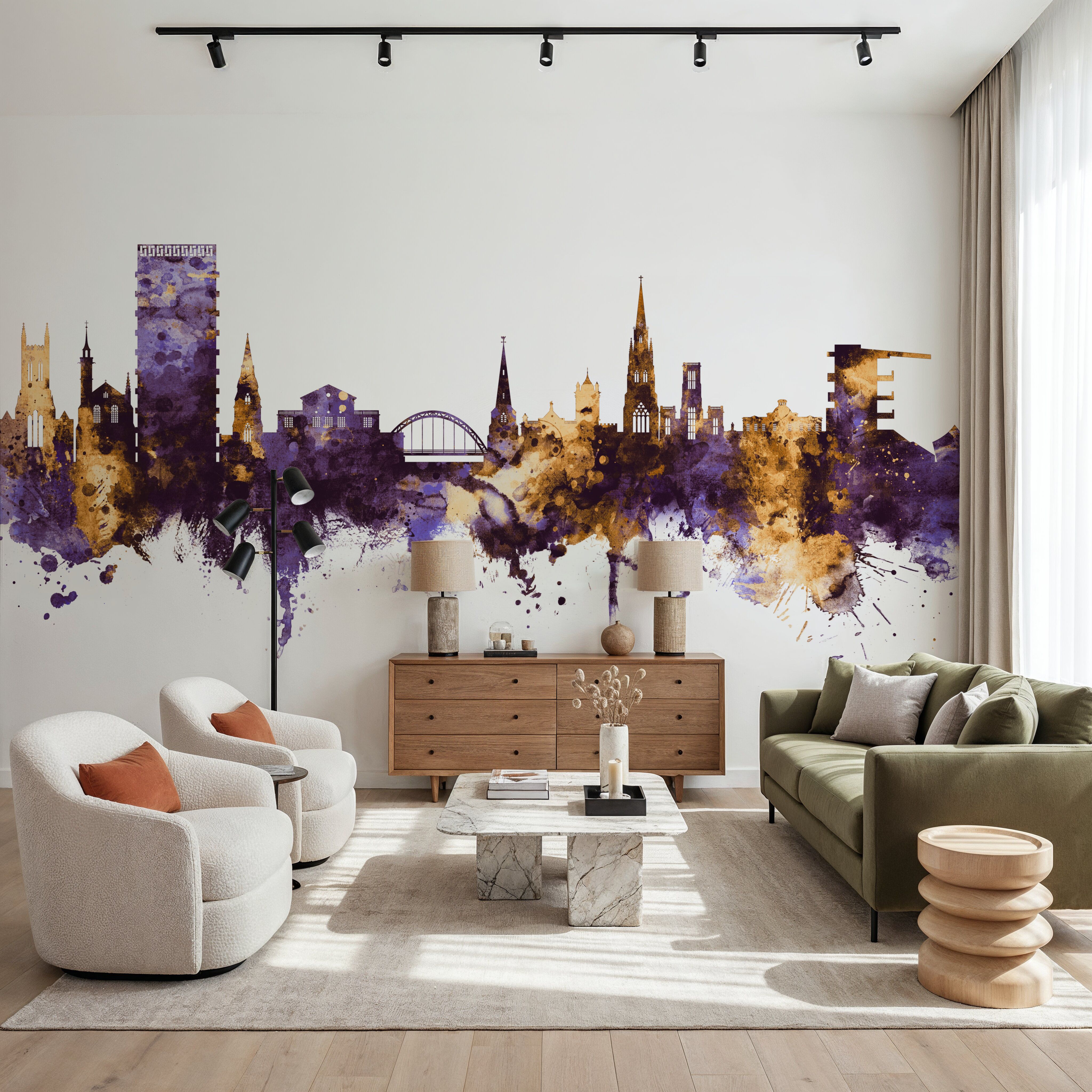 Cheltenham England Skyline Purple & Gold