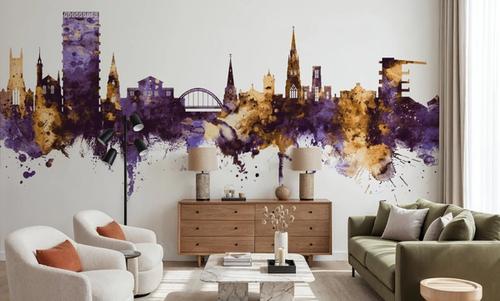 Cheltenham England Skyline Purple & Gold