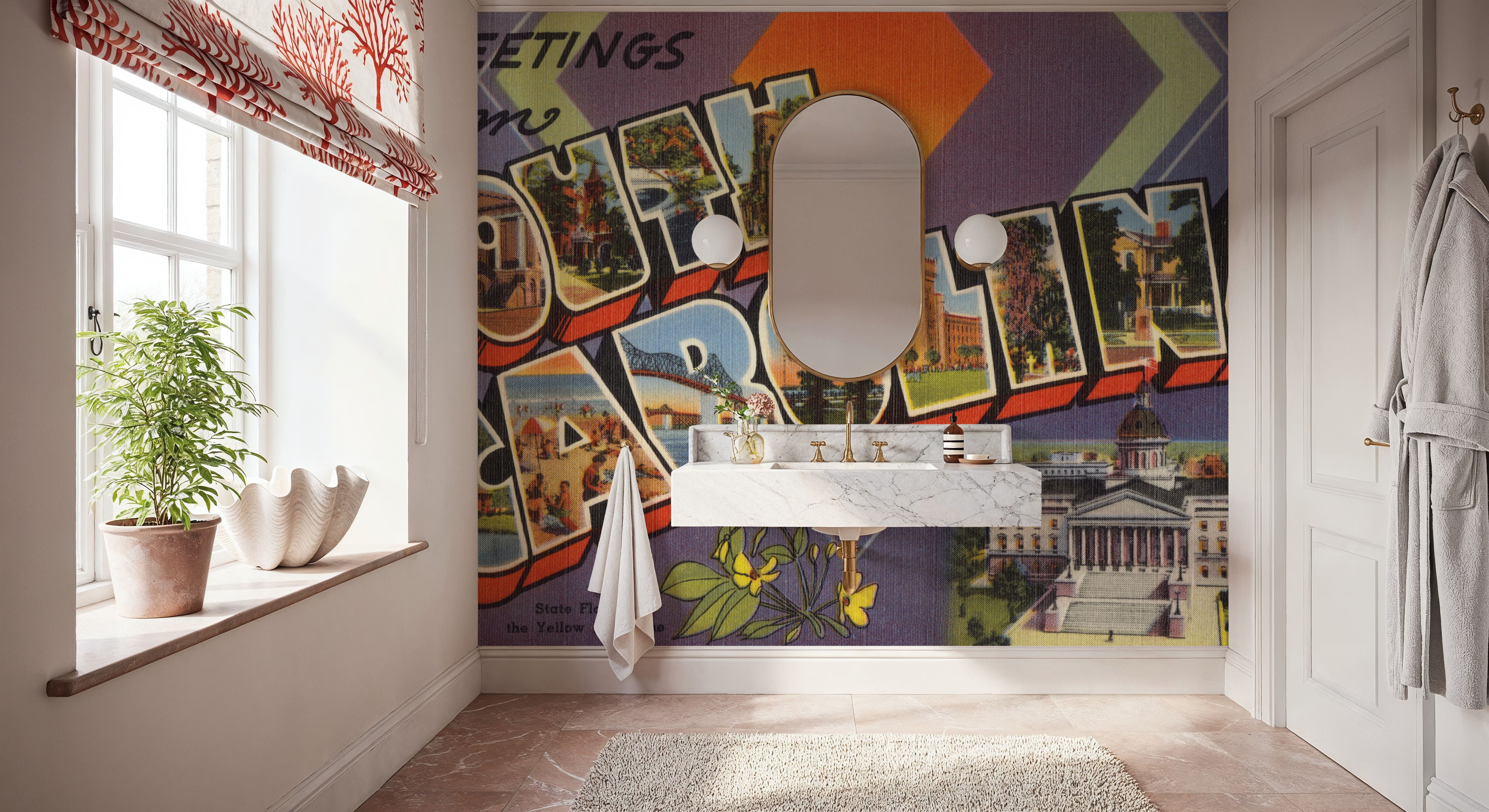 Greetings from South Carolina - Screenprint Postcard