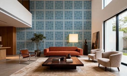 Mission Cement Tiles, Steel Blue