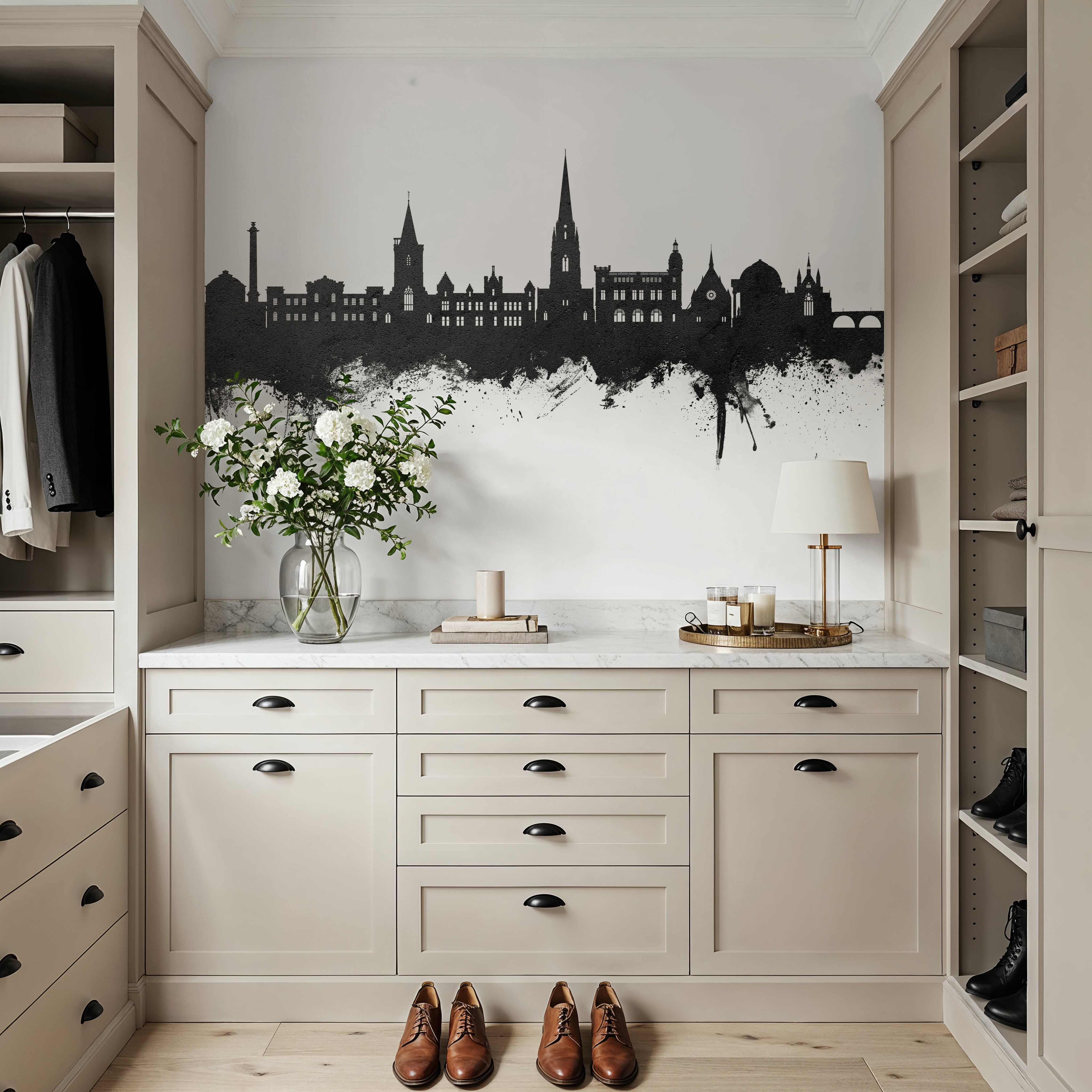 Perth Scotland Skyline Black & White