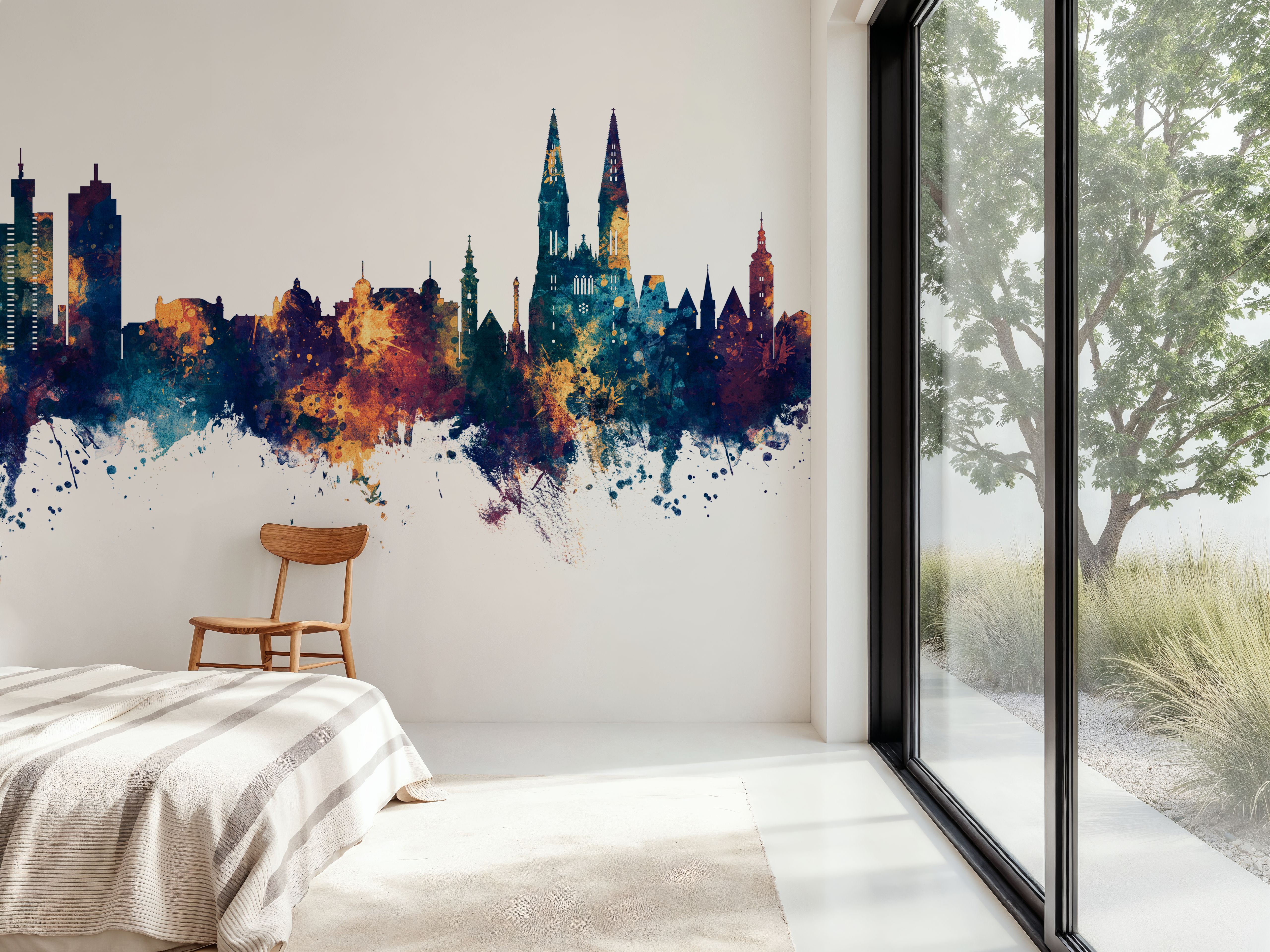 Zagreb Croatia Skyline Blue & Bronze